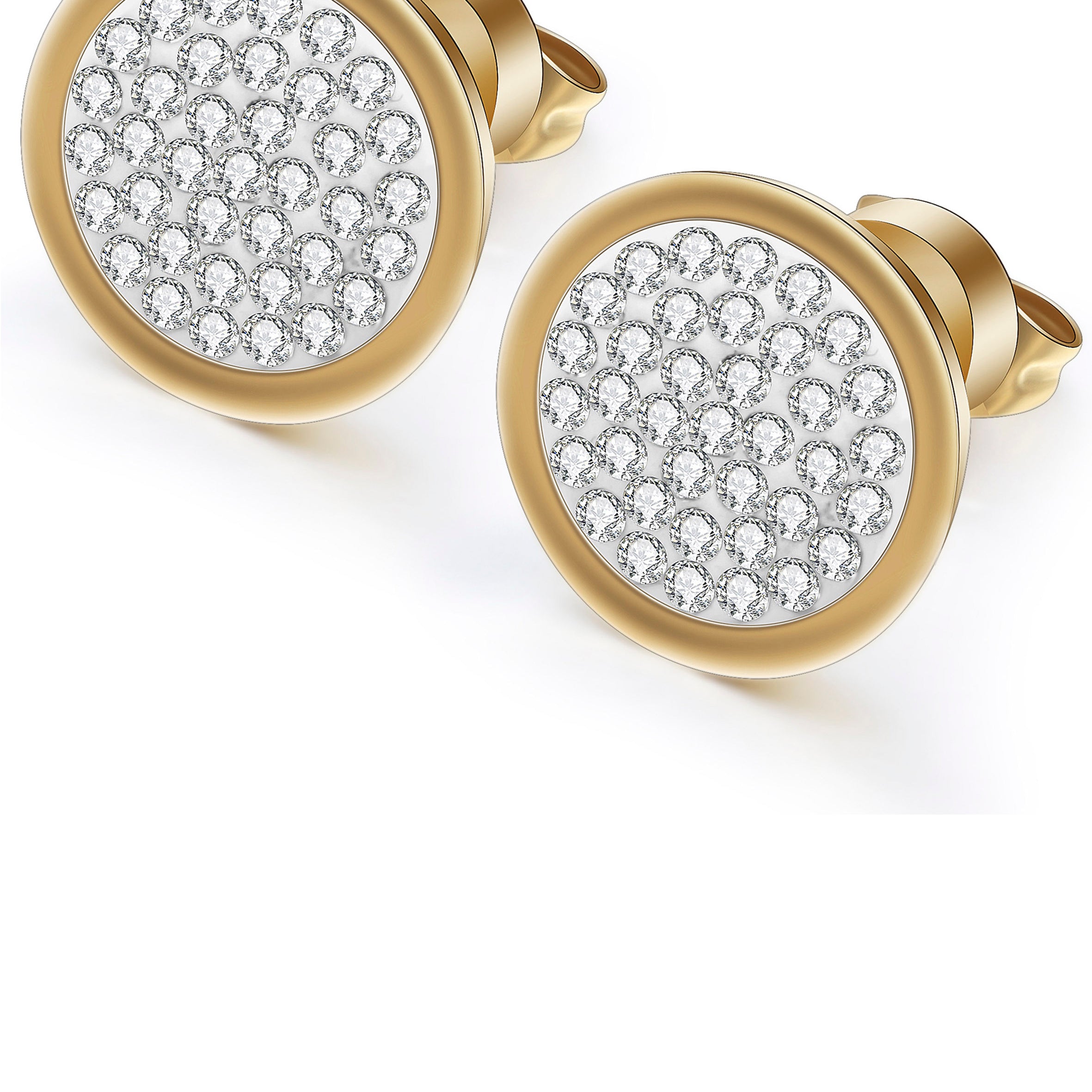 Rhinestone Stainless Steel Stud Earrings E5244