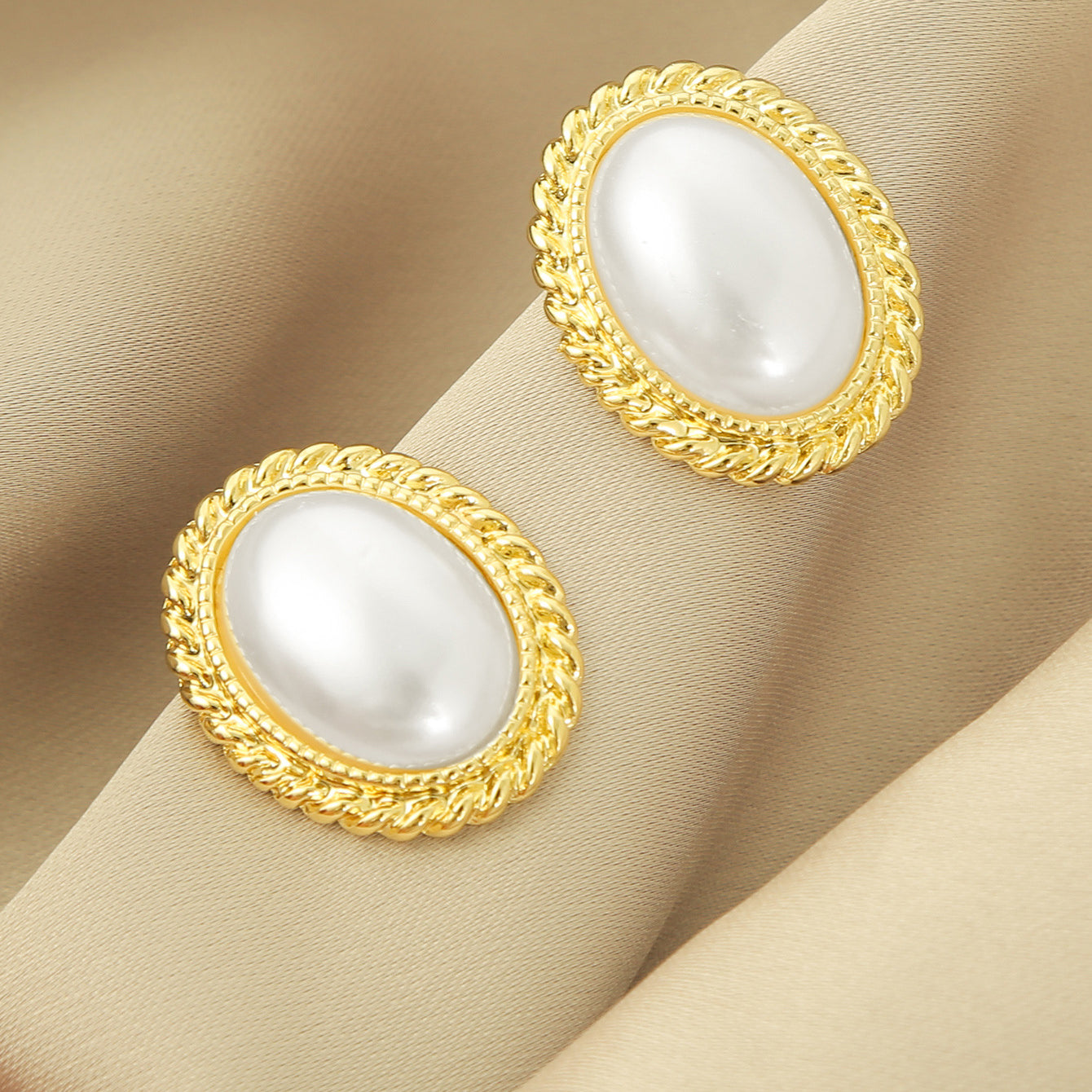 Pendientes de perlas ovaladas E5295