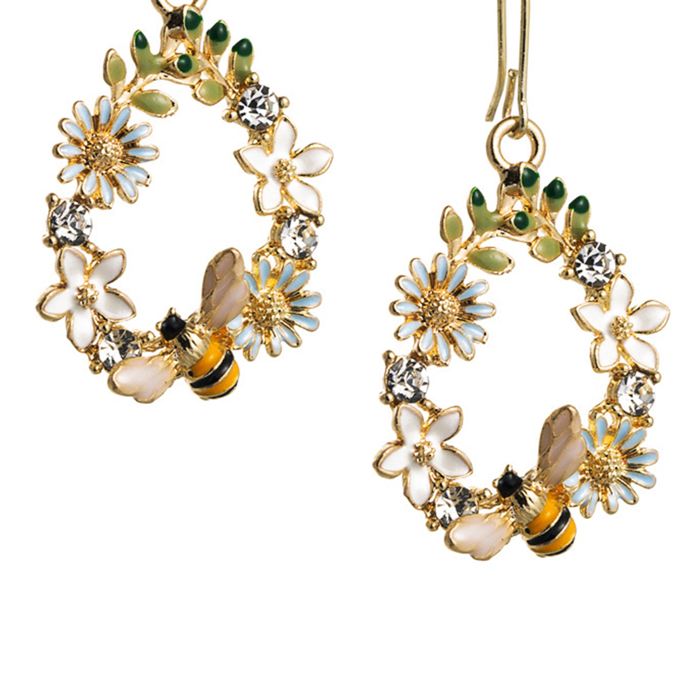 Pendientes de aleación con forma de corona de abejas E5393