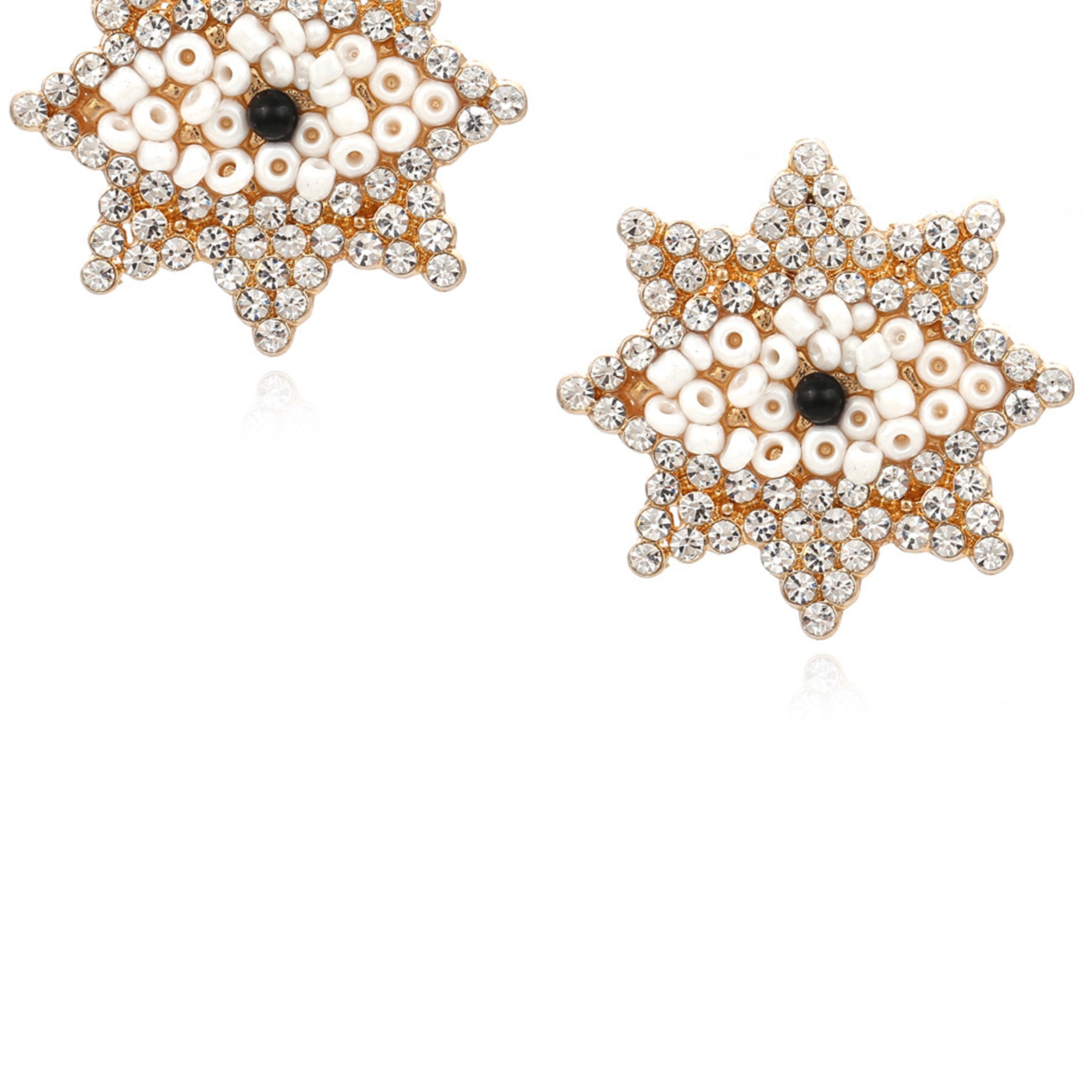 Pendientes de diamantes de imitación con forma de ojo malvado E5459