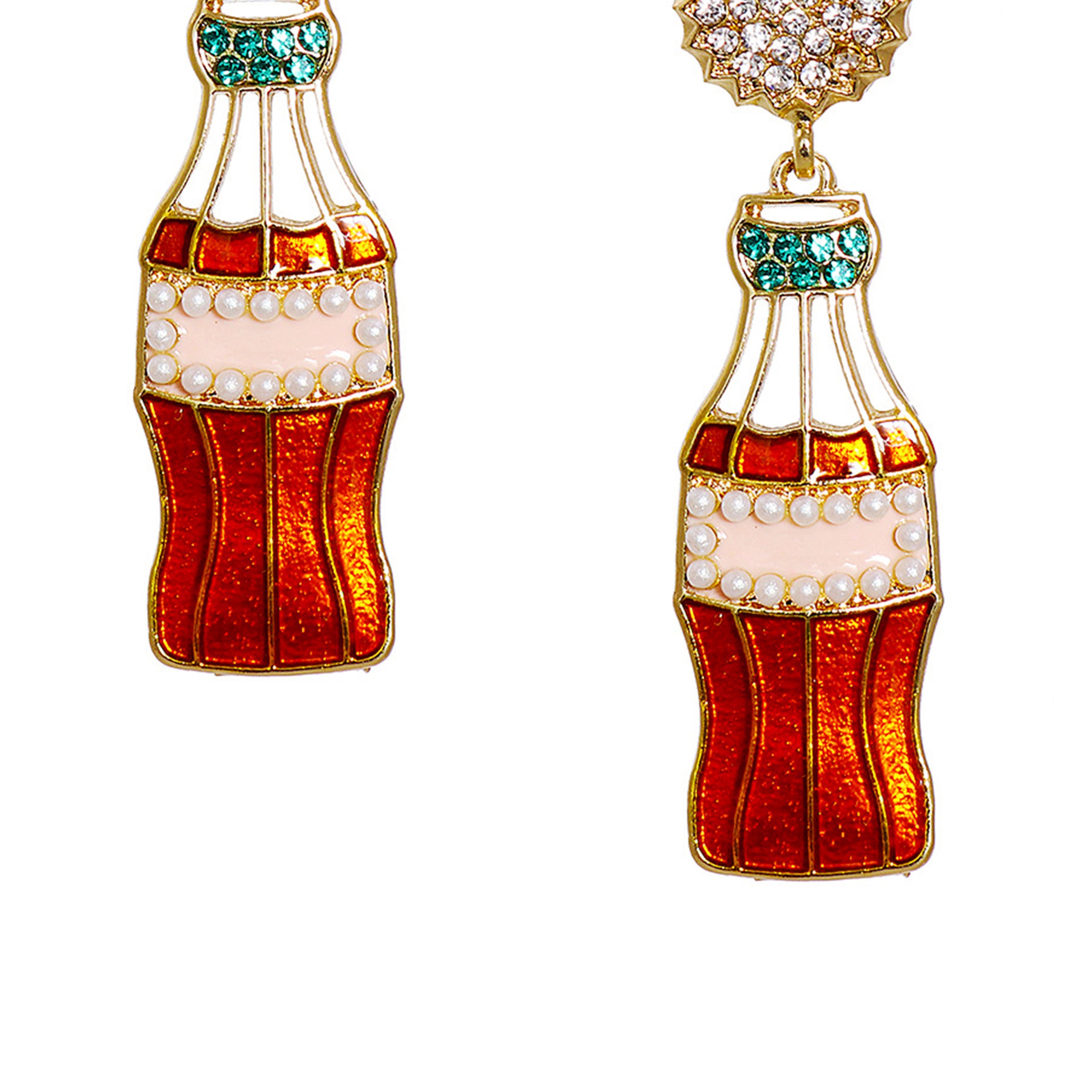 Coke Rhinestone Earrings E5470