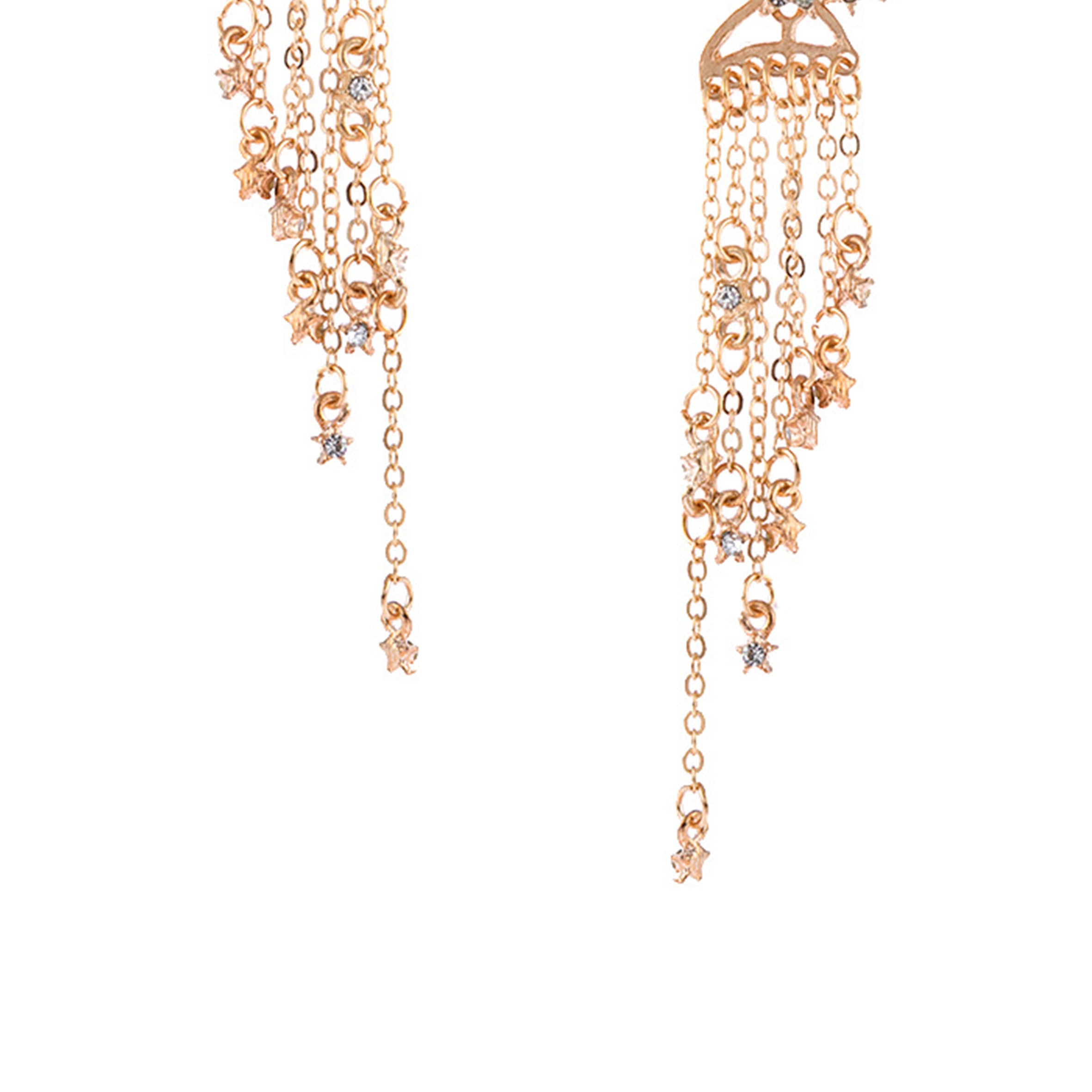 Pendientes de borlas de estrellas con diamantes de imitación E5496