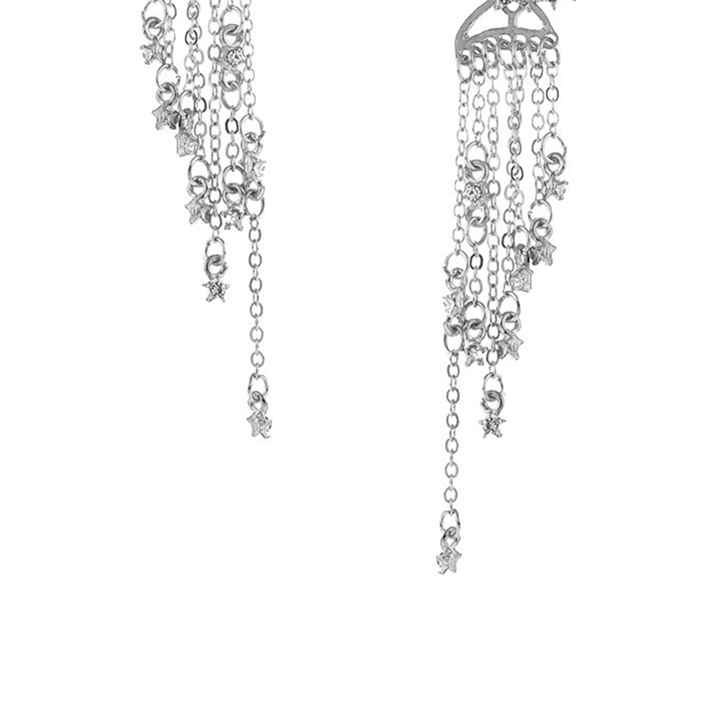 Pendientes de borlas de estrellas con diamantes de imitación E5496