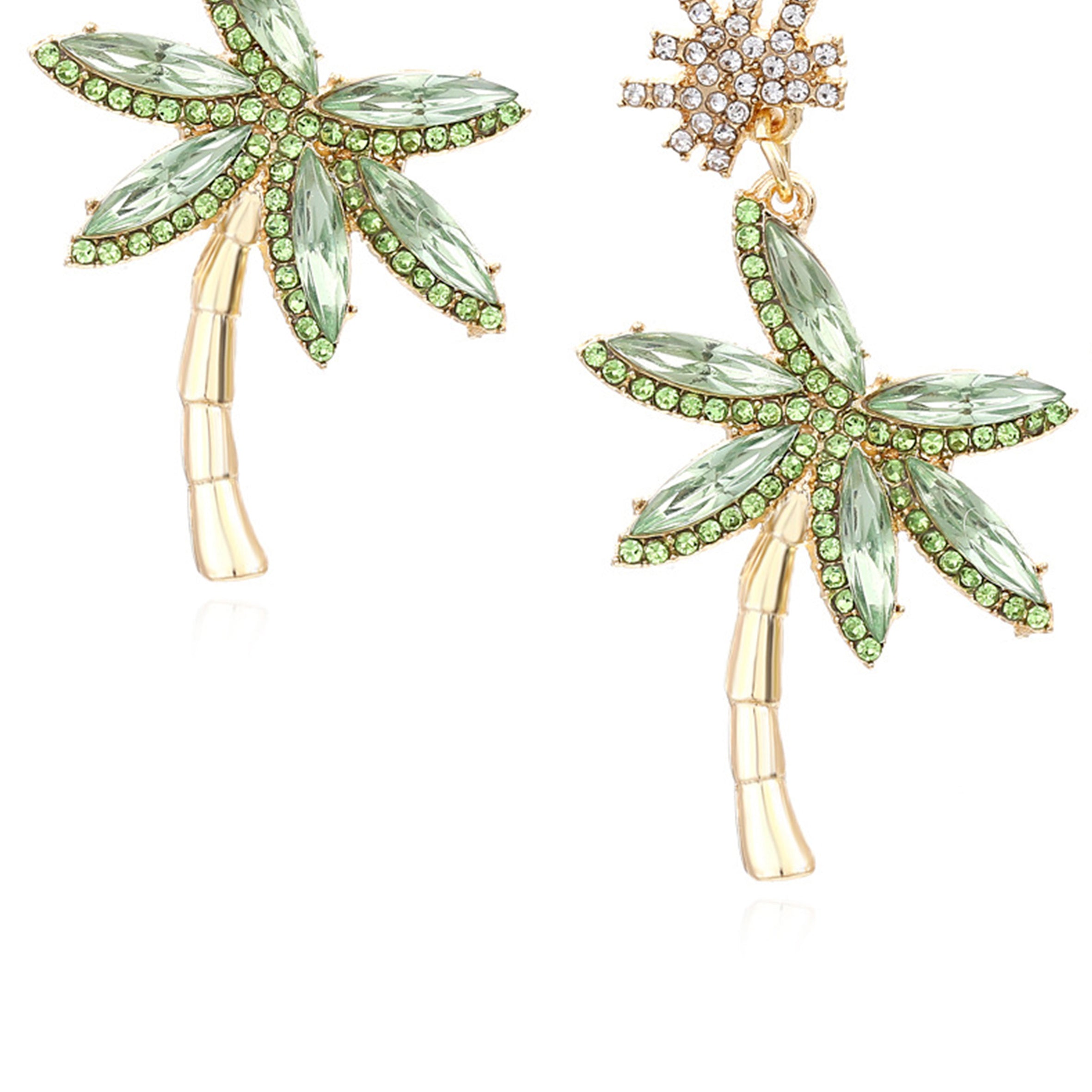 Coconut Tree Rhinestone Earrings E5517