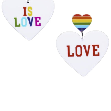 LOVE Heart Acrylic Earrings E5529
