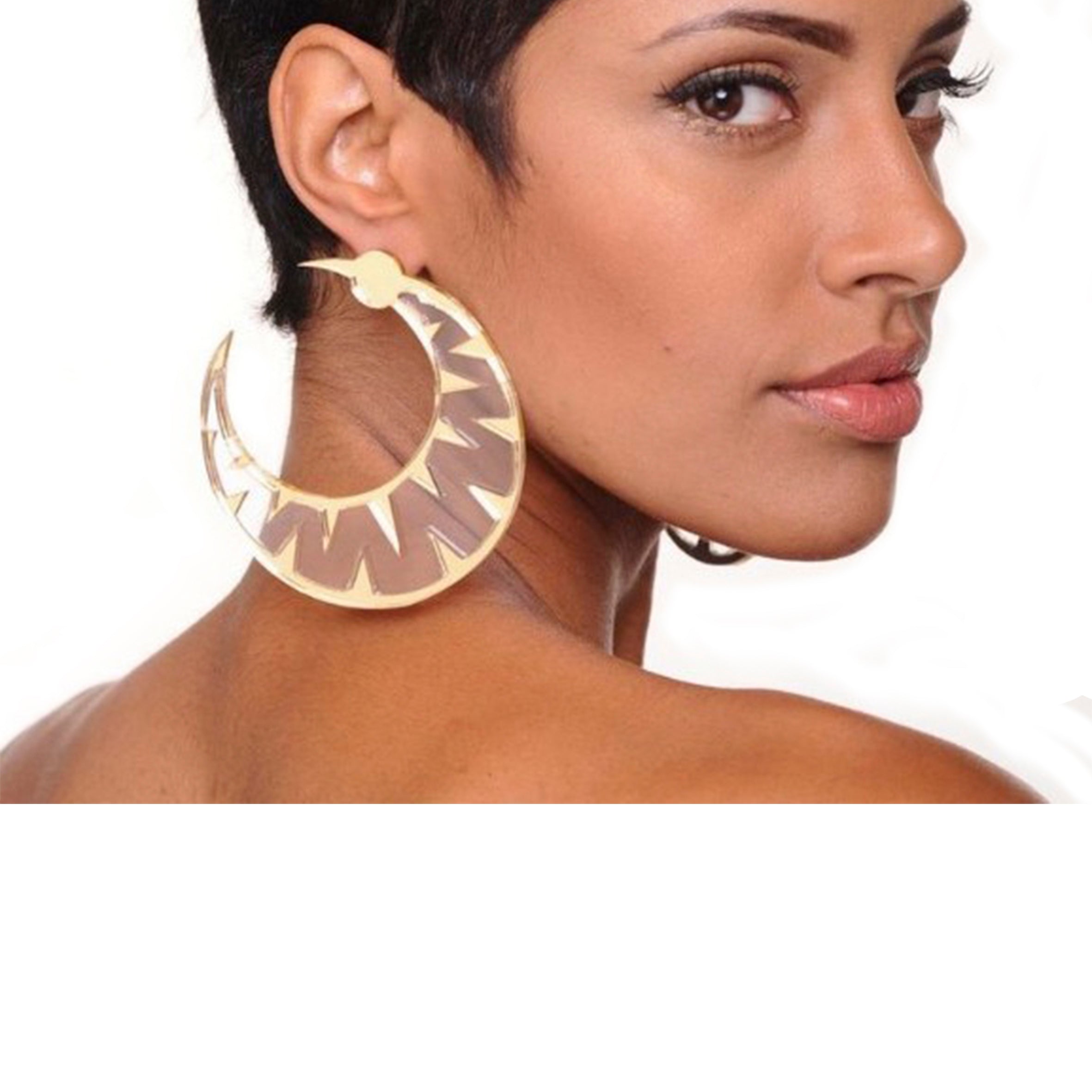 Pendientes acrílicos de luna E5548