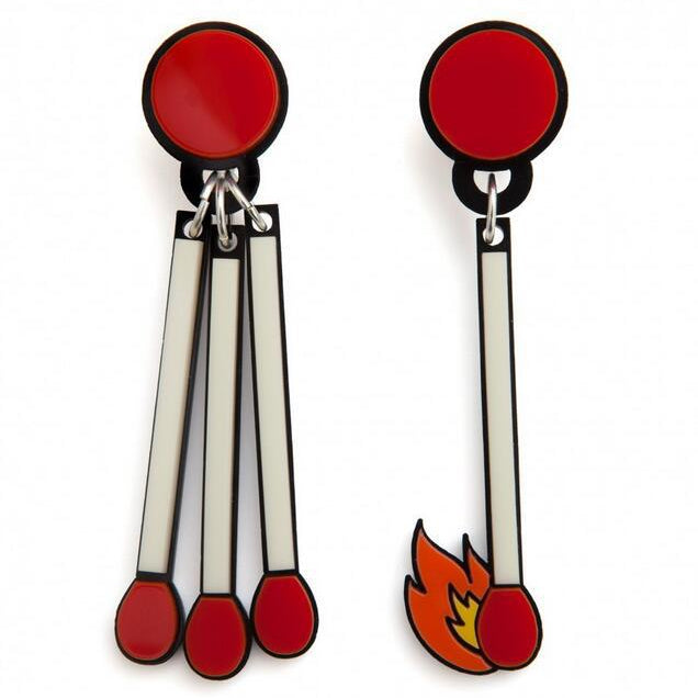 Matches Asymmetrical Acrylic Earrings E5561