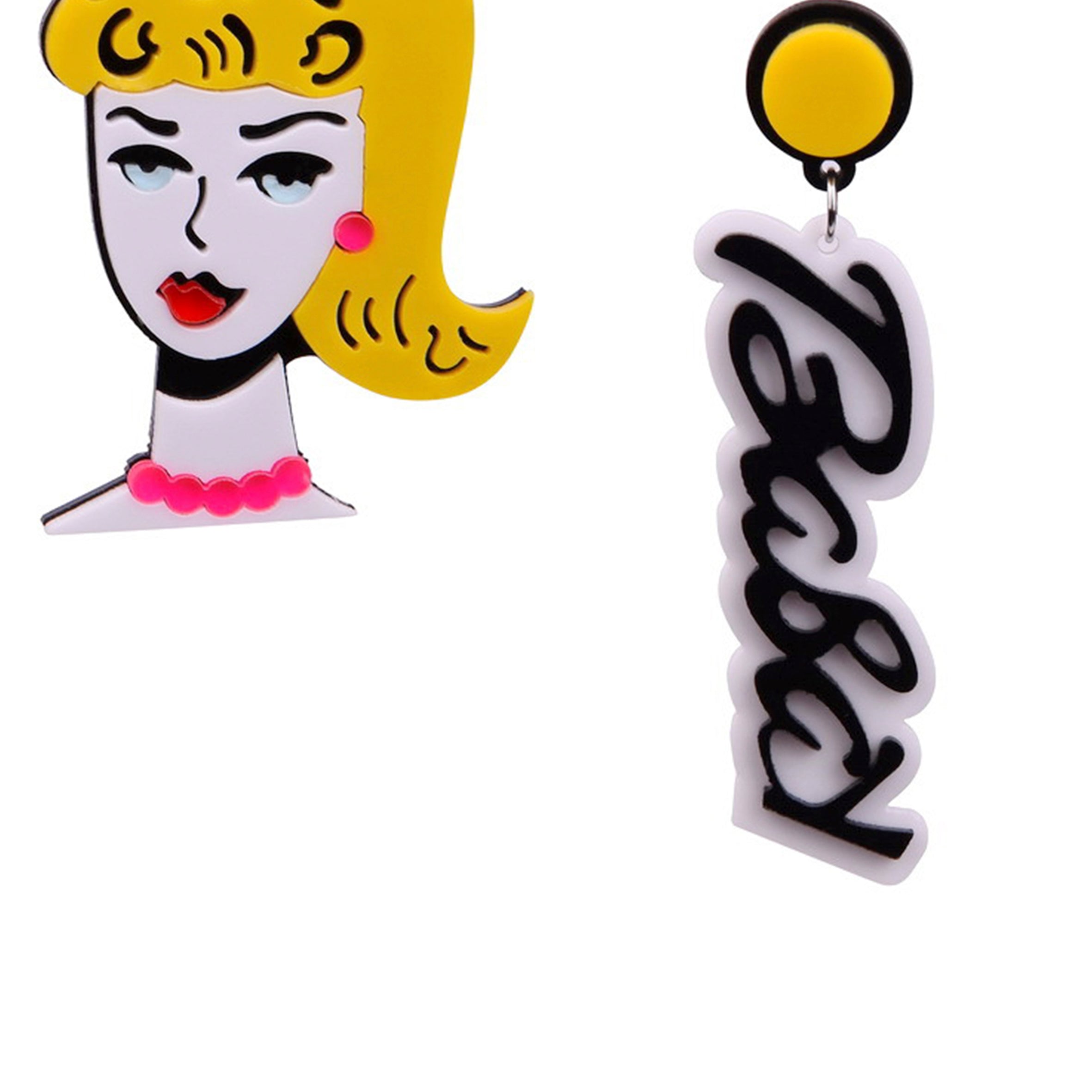 Woman Asymmetrical Acrylic Earrings E5563