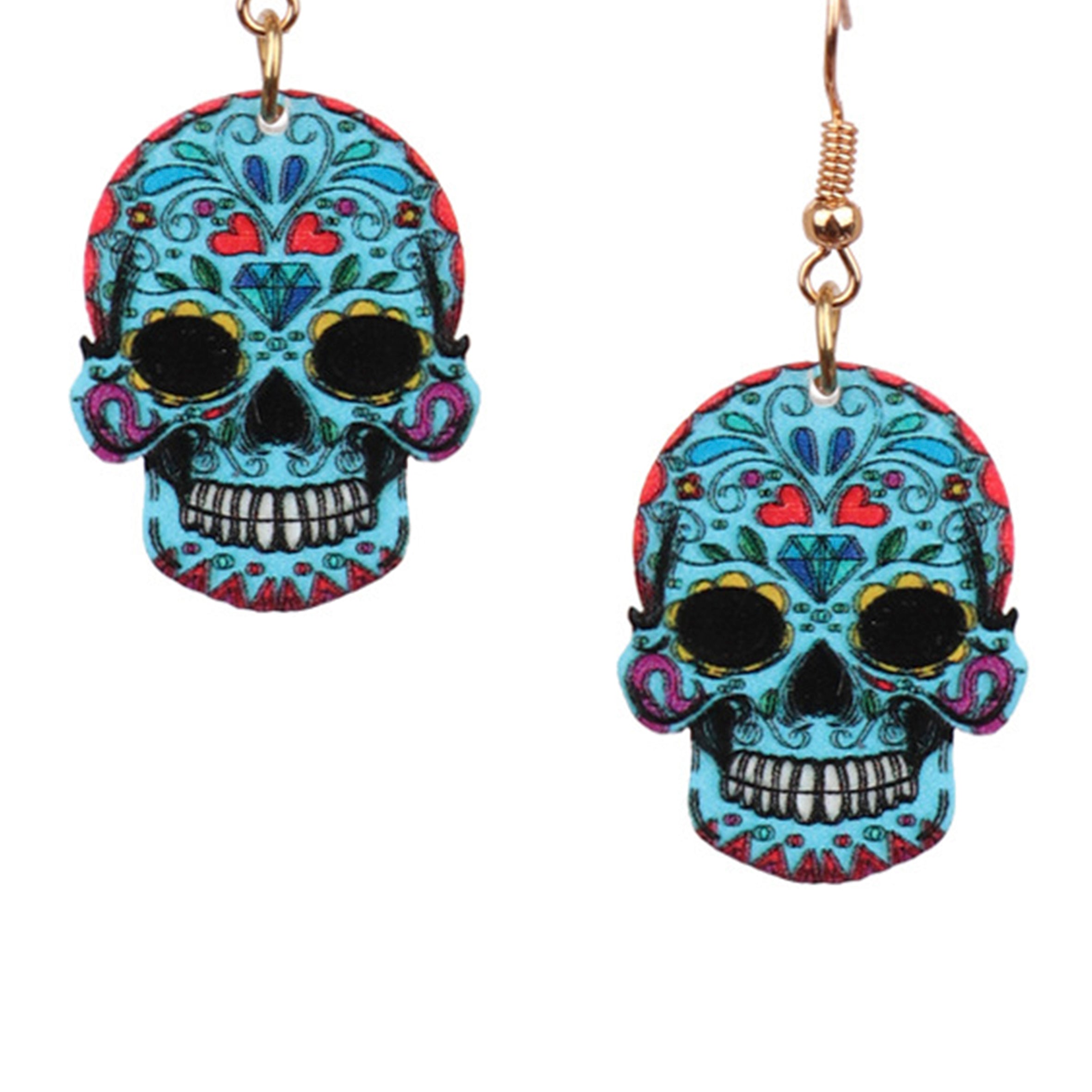 Floral Skull Acrylic Earrings E5647