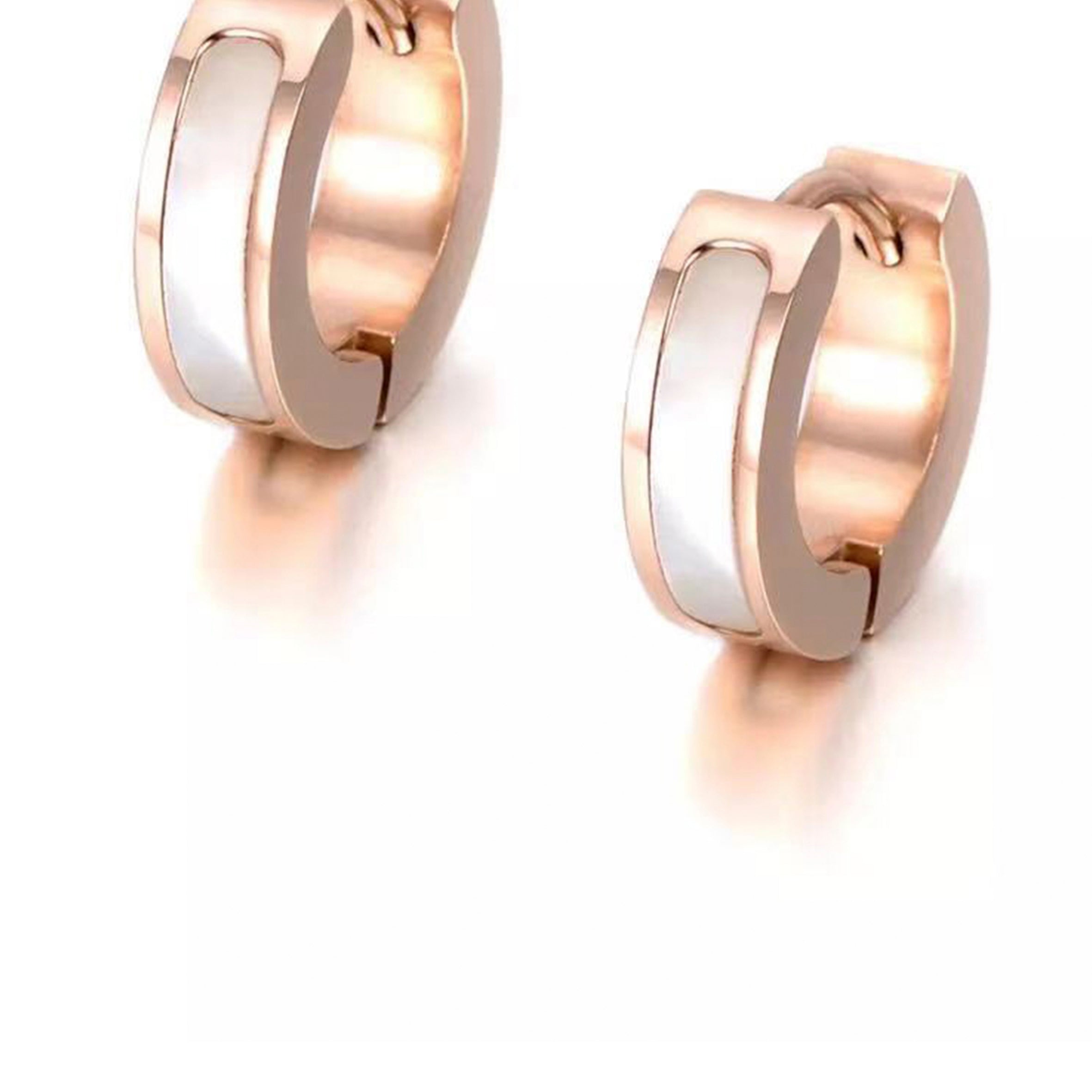 Pendientes de aro de acero inoxidable con conchas E5650