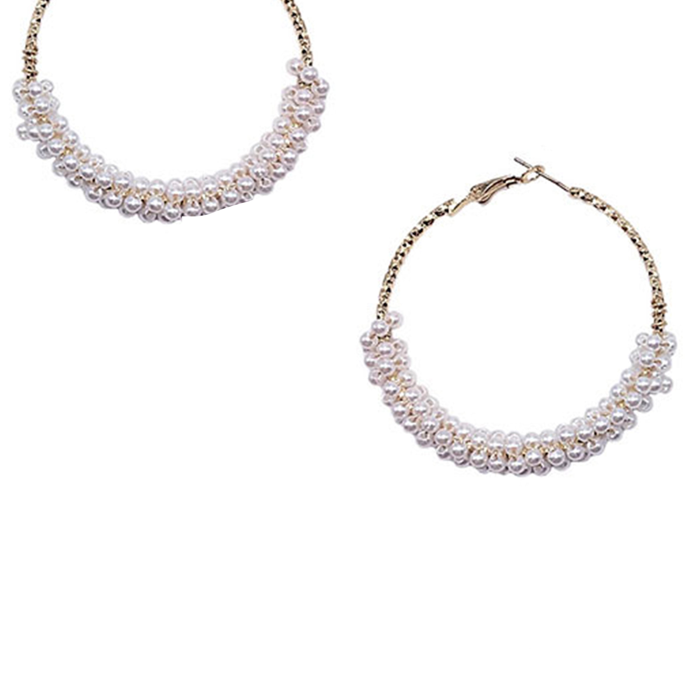 Pearl Hoop Earrings E5716