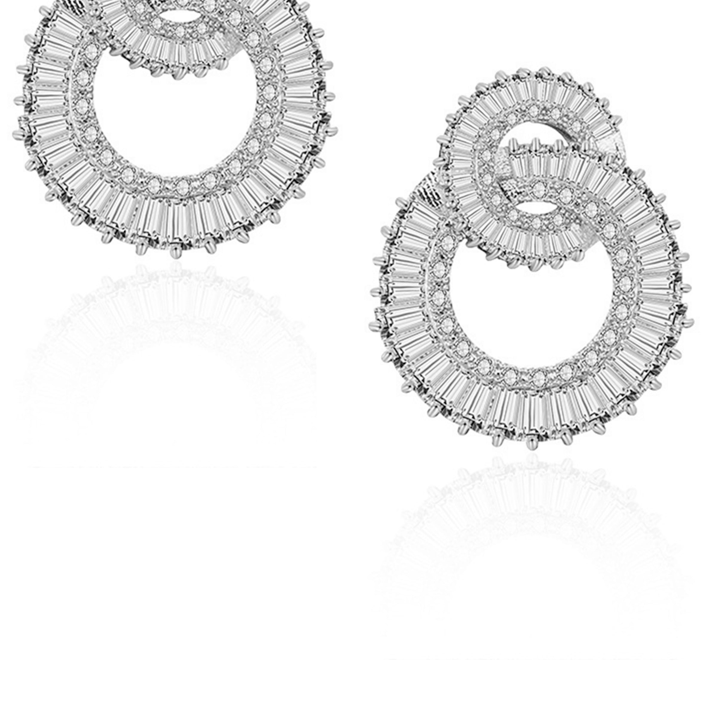 Pendientes de aro circular con circonitas E5737