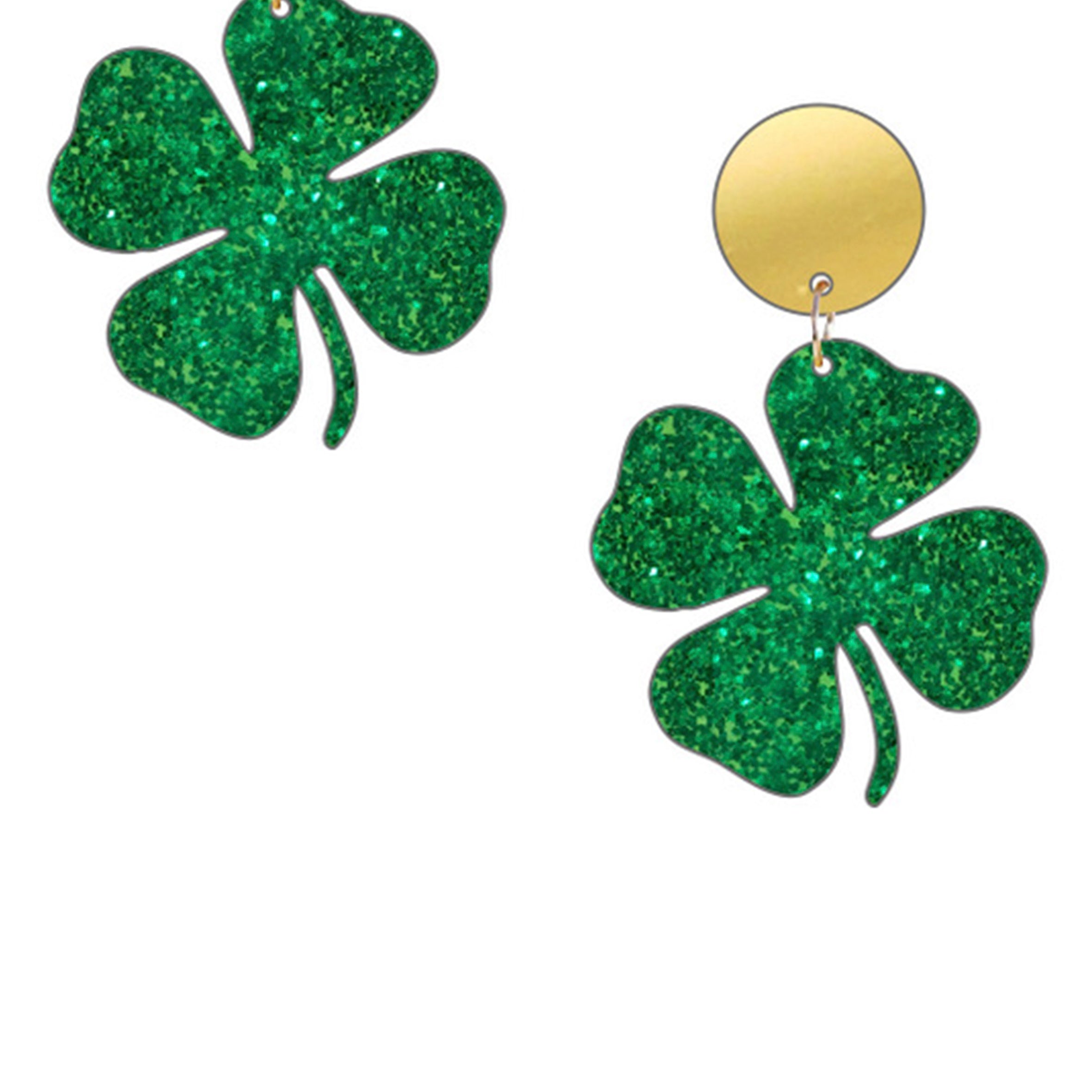 Pendientes acrílicos de trébol E5755