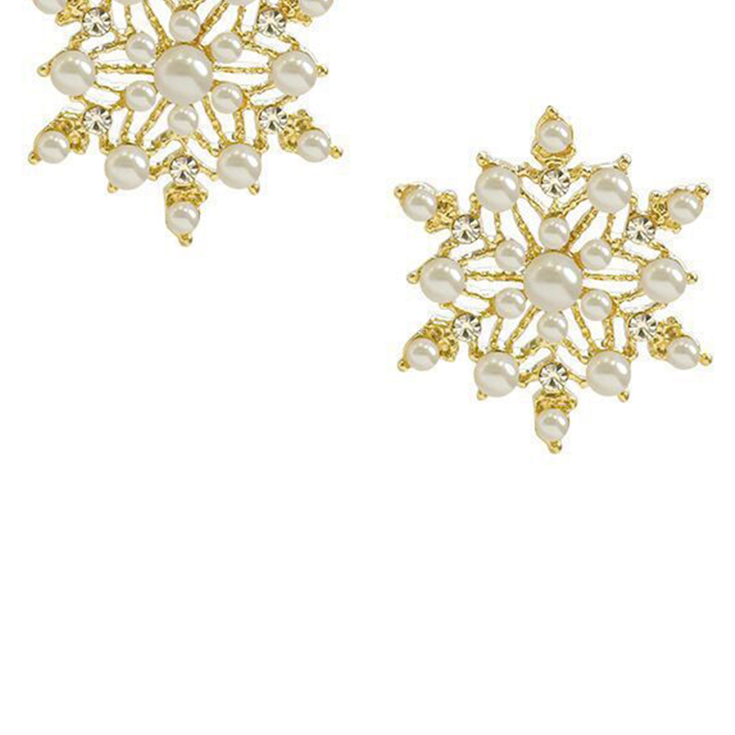 Snowflake Pearl Stud Earrings E5786