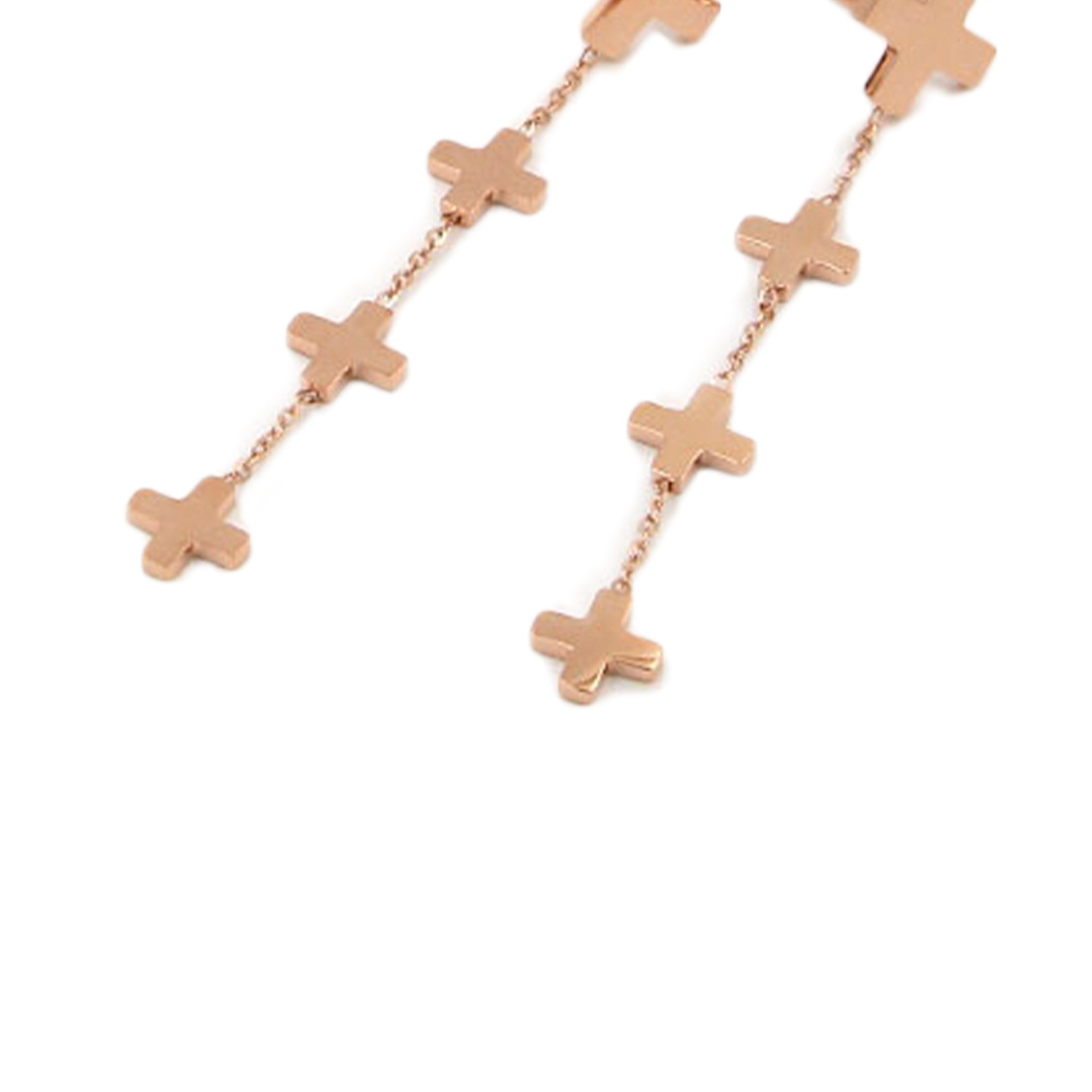 Cross Chain Stainless Steel Earrings E5790