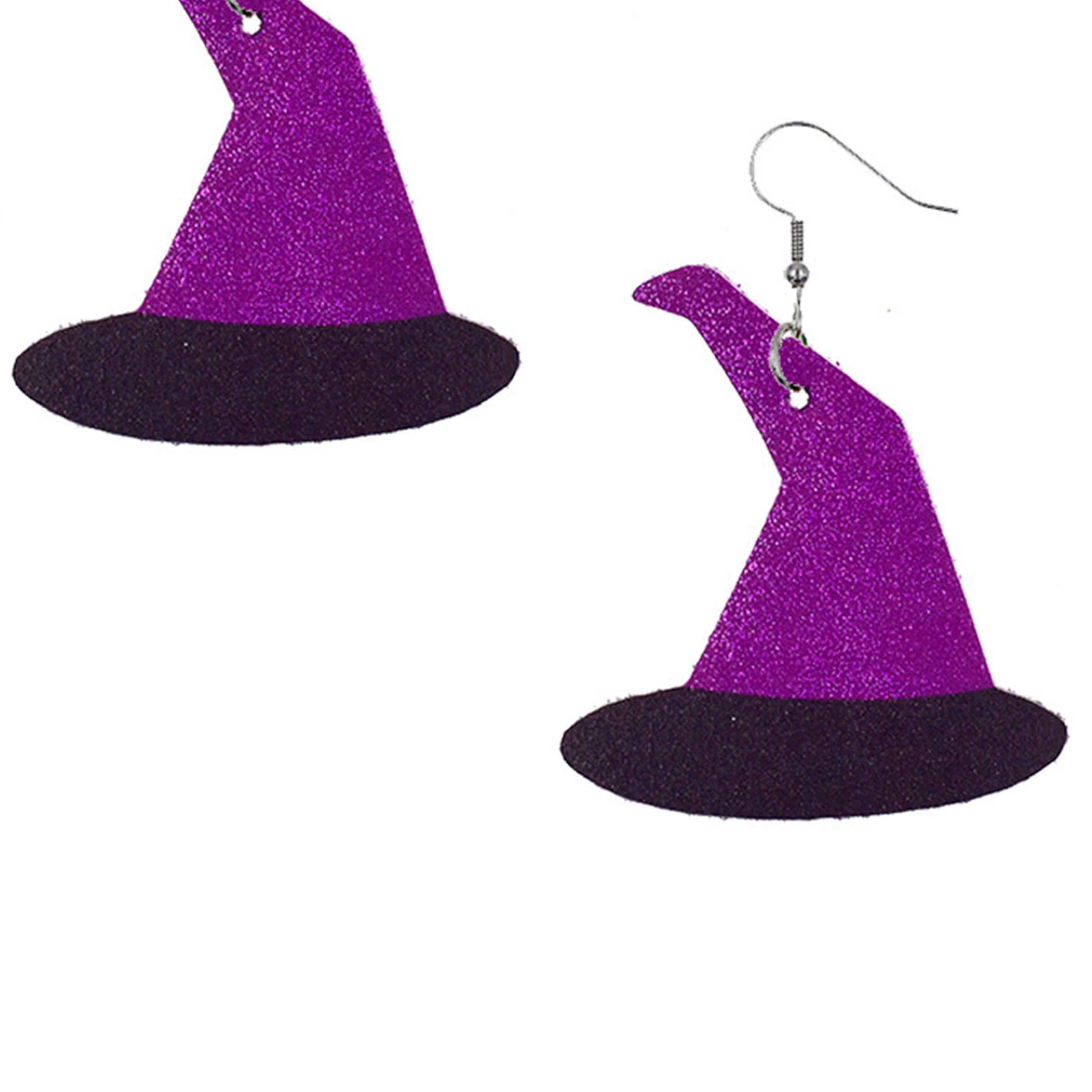 Witch Hat Leather Earrings E5847