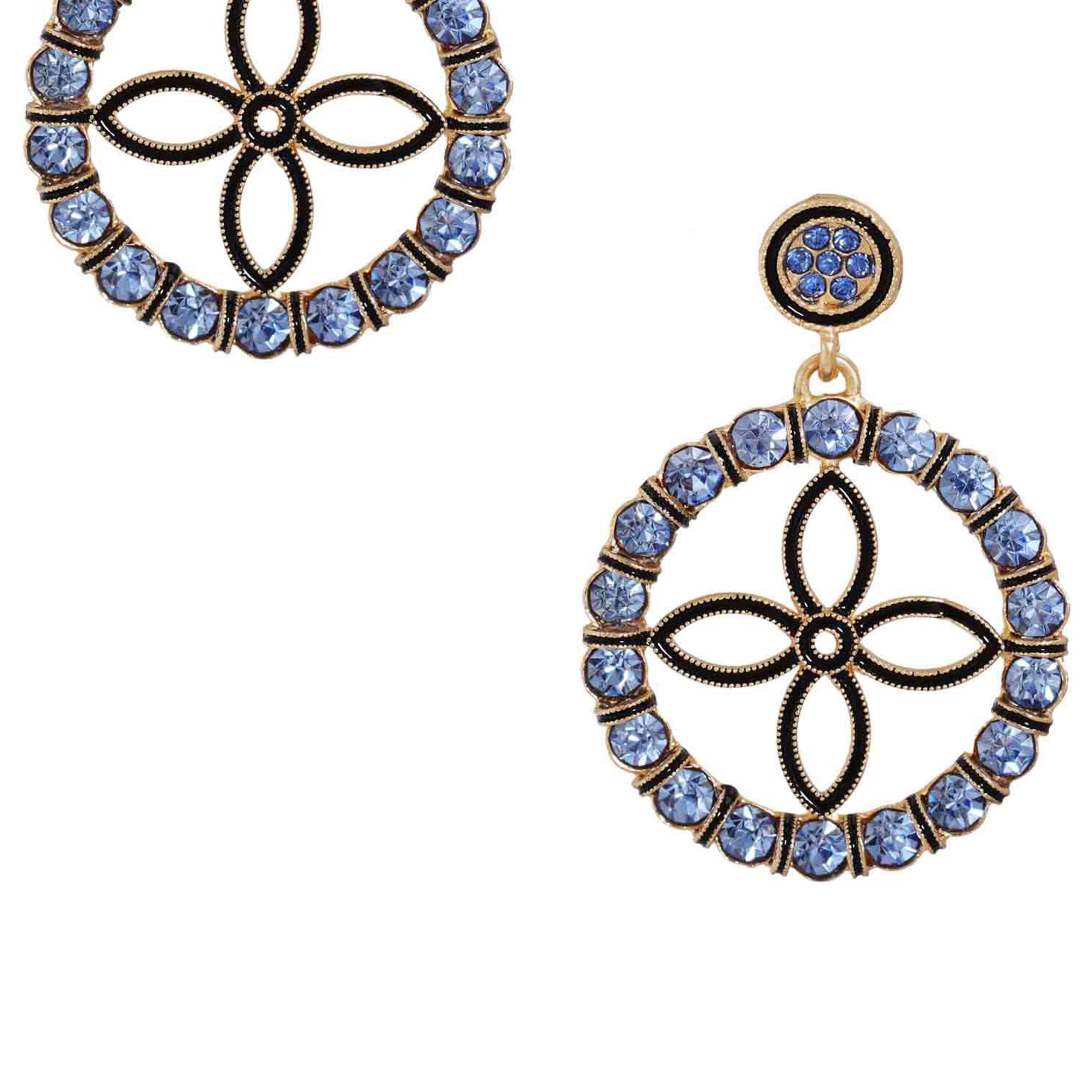 Geometric Circle Rhinestone Earrings E5898