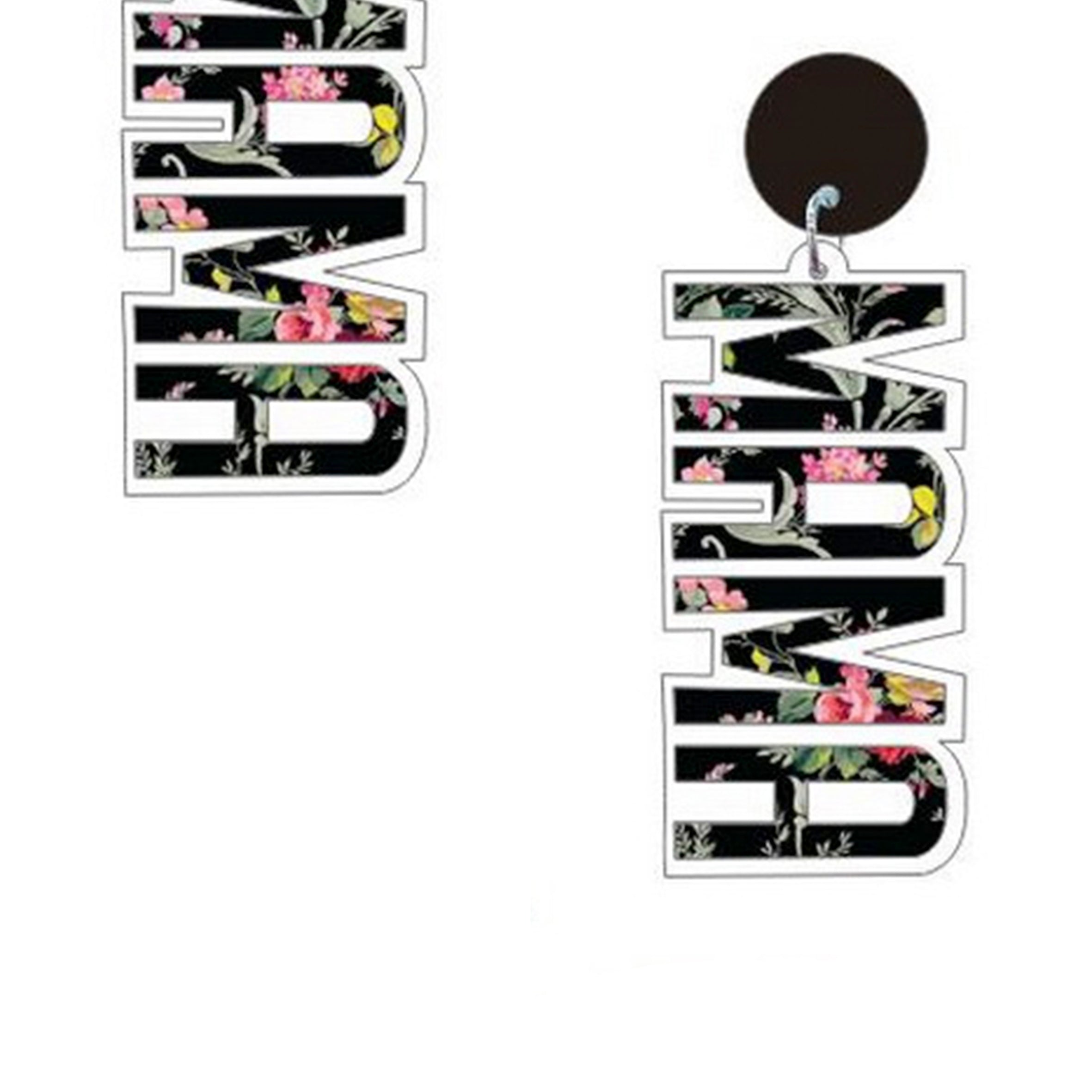 Floral MAMA Acrylic Earrings E5917