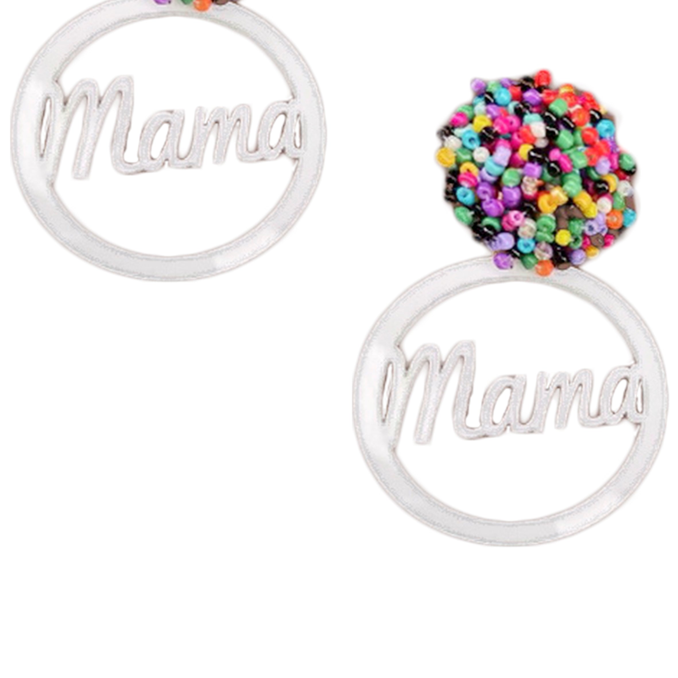 Pendientes de bolas de cuentas acrílicas circulares MAMA E5919