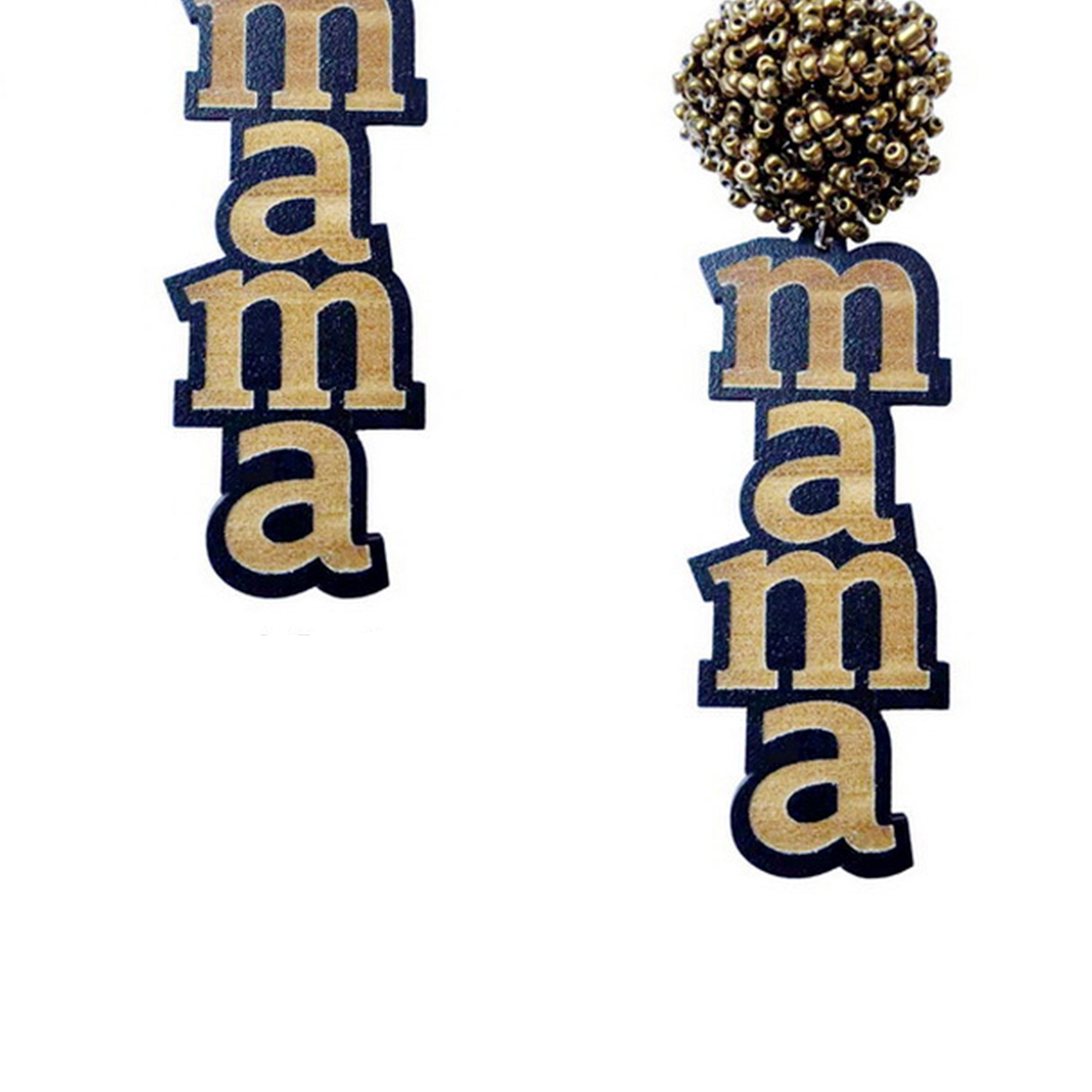 Pendientes de bolas de cuentas de madera MAMA E5920