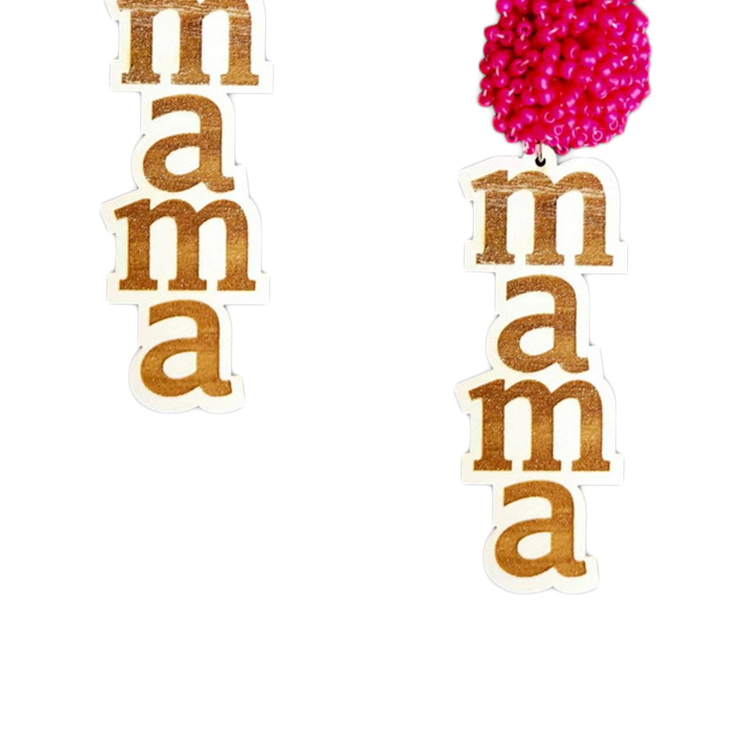 Pendientes de bolas de cuentas de madera MAMA E5920