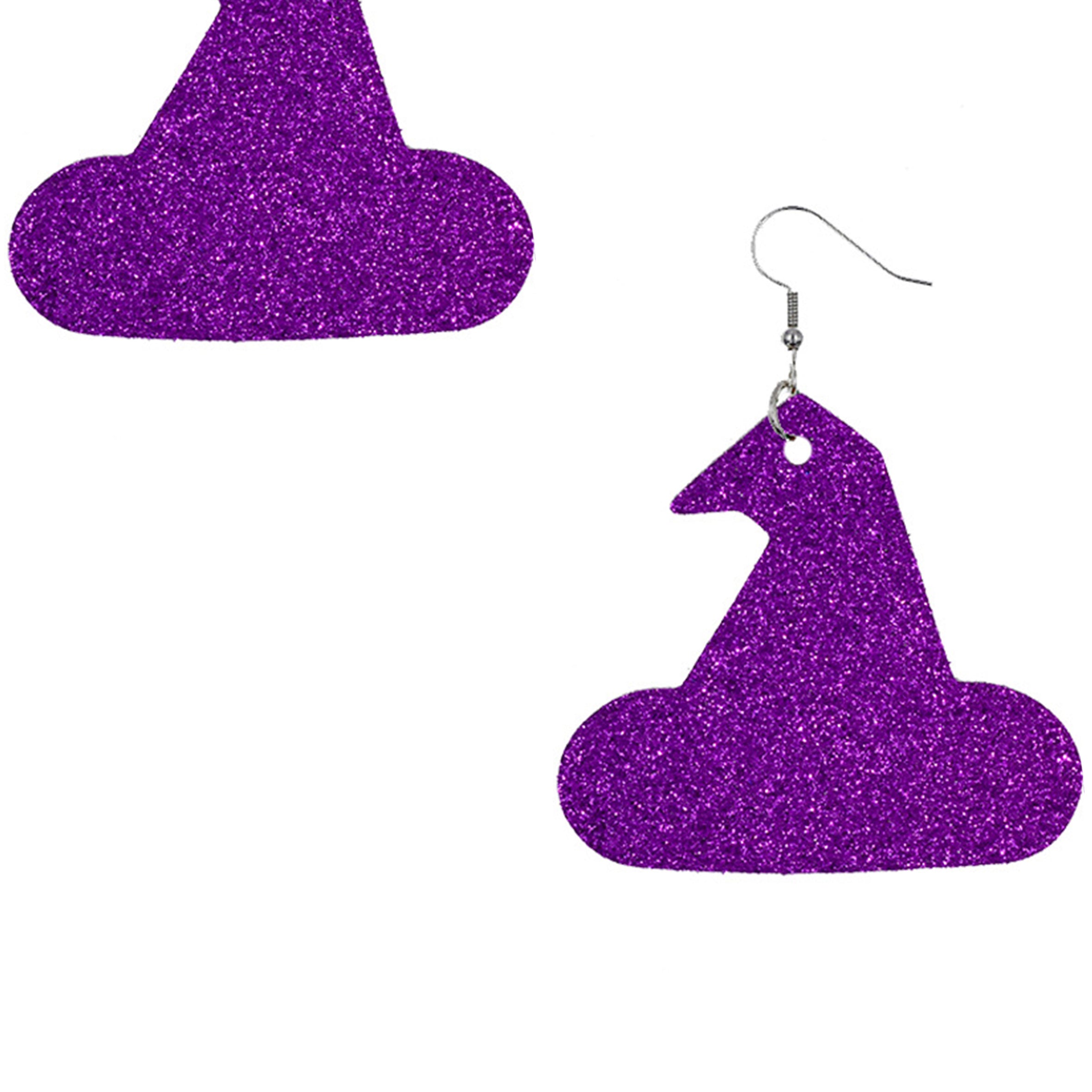Pendientes de cuero con forma de sombrero de bruja E5942