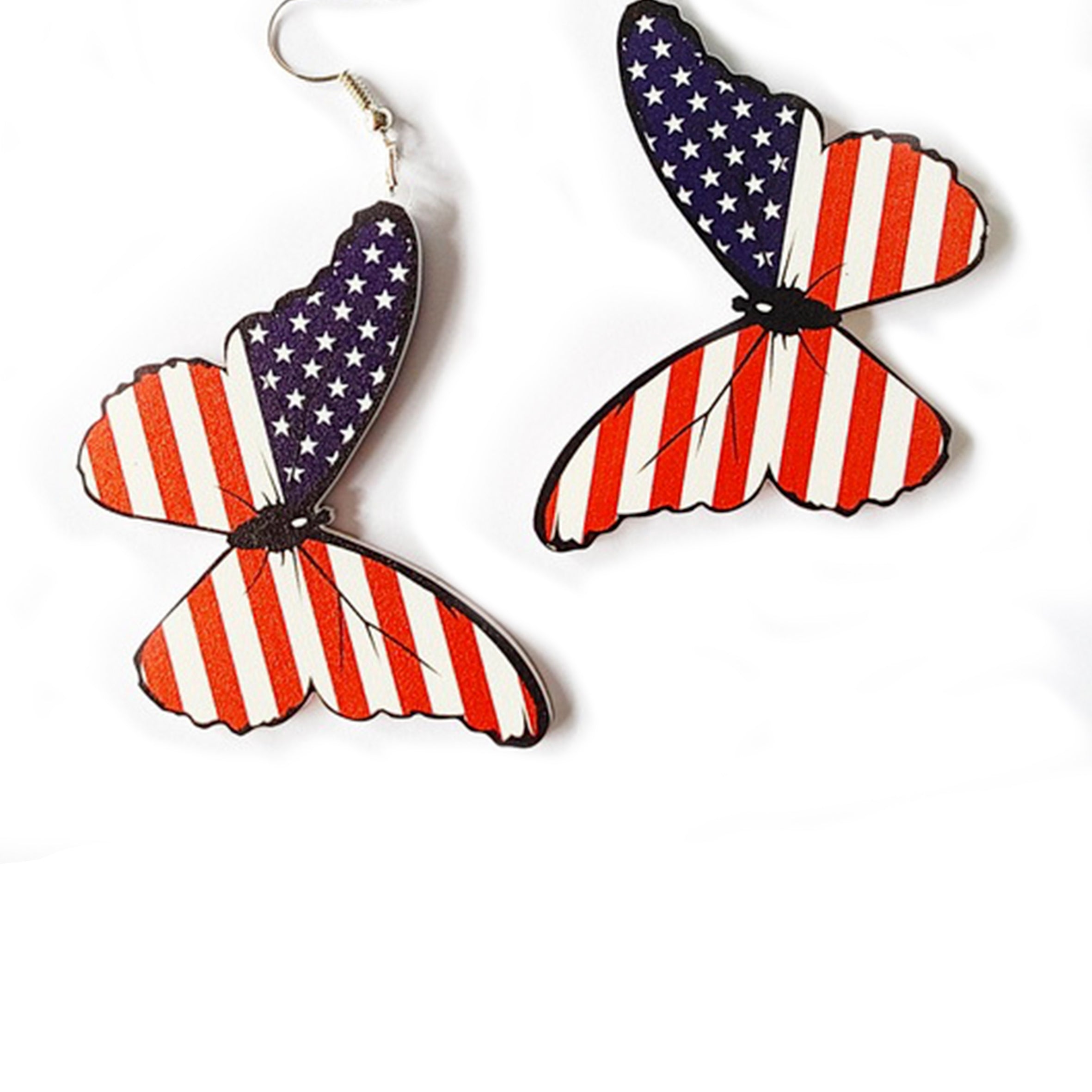 Butterfly American Flag Acrylic Earrings E5973