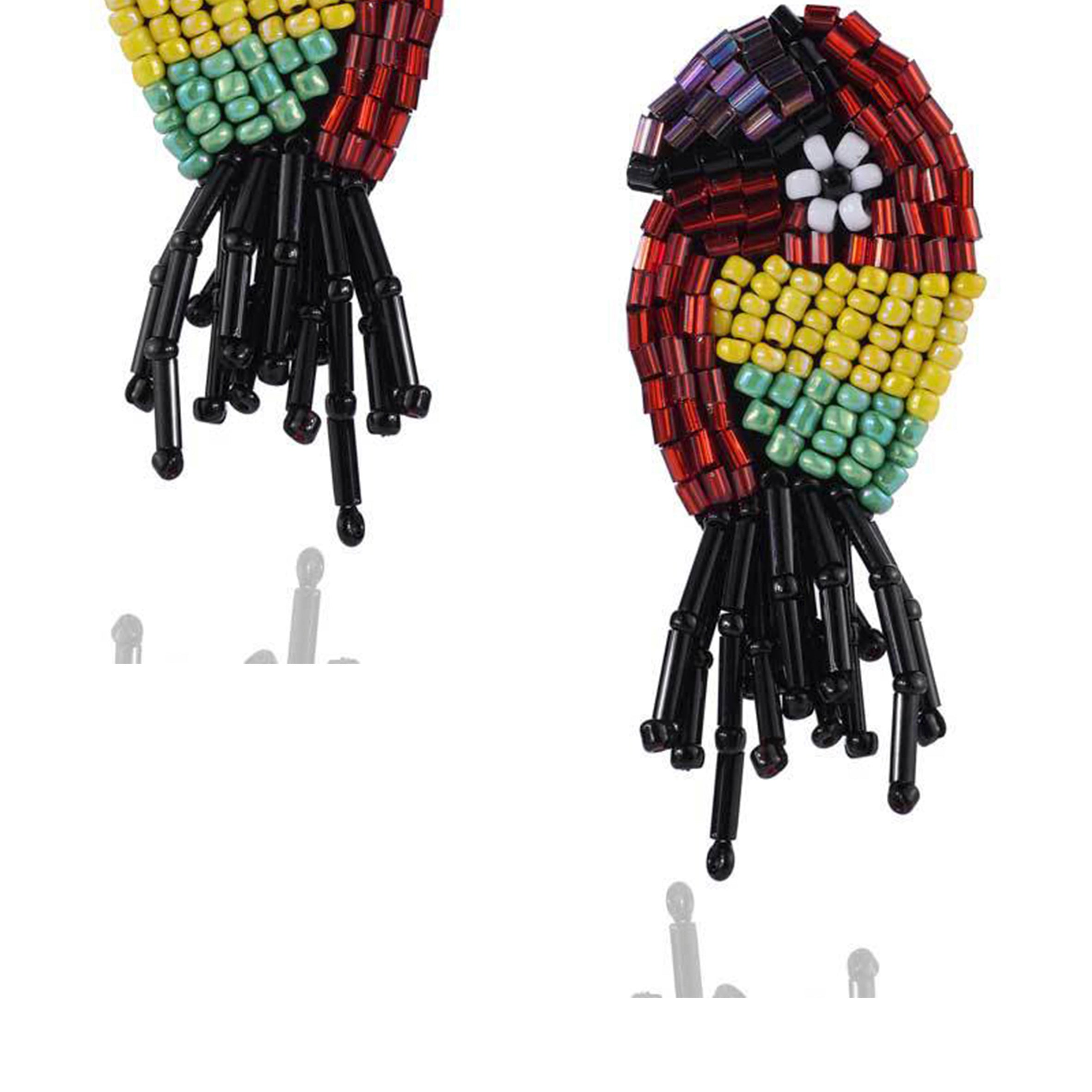 Pendientes de cuentas de semillas de loro E6025