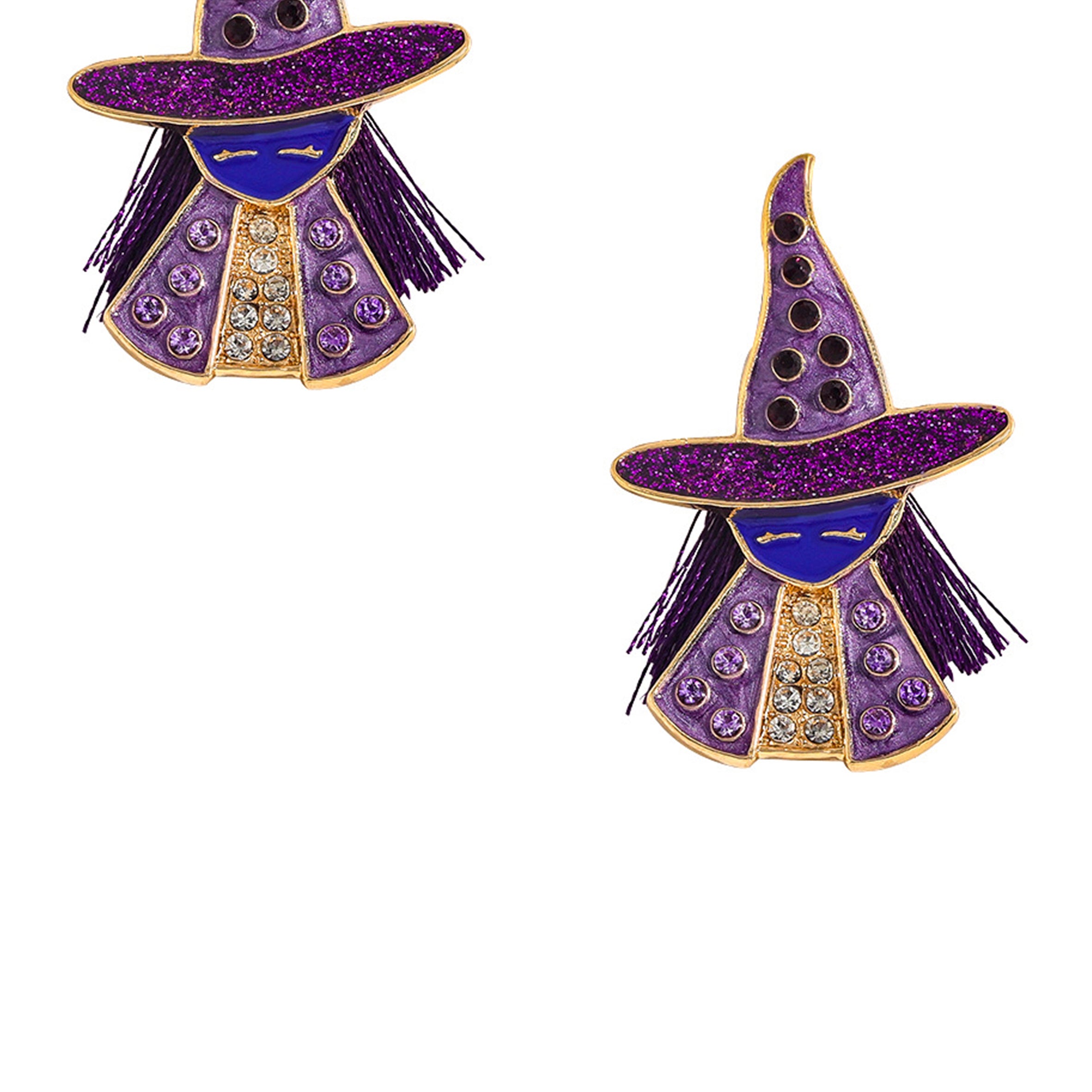 Witch Rhinestone Alloy Stud Earrings E6037