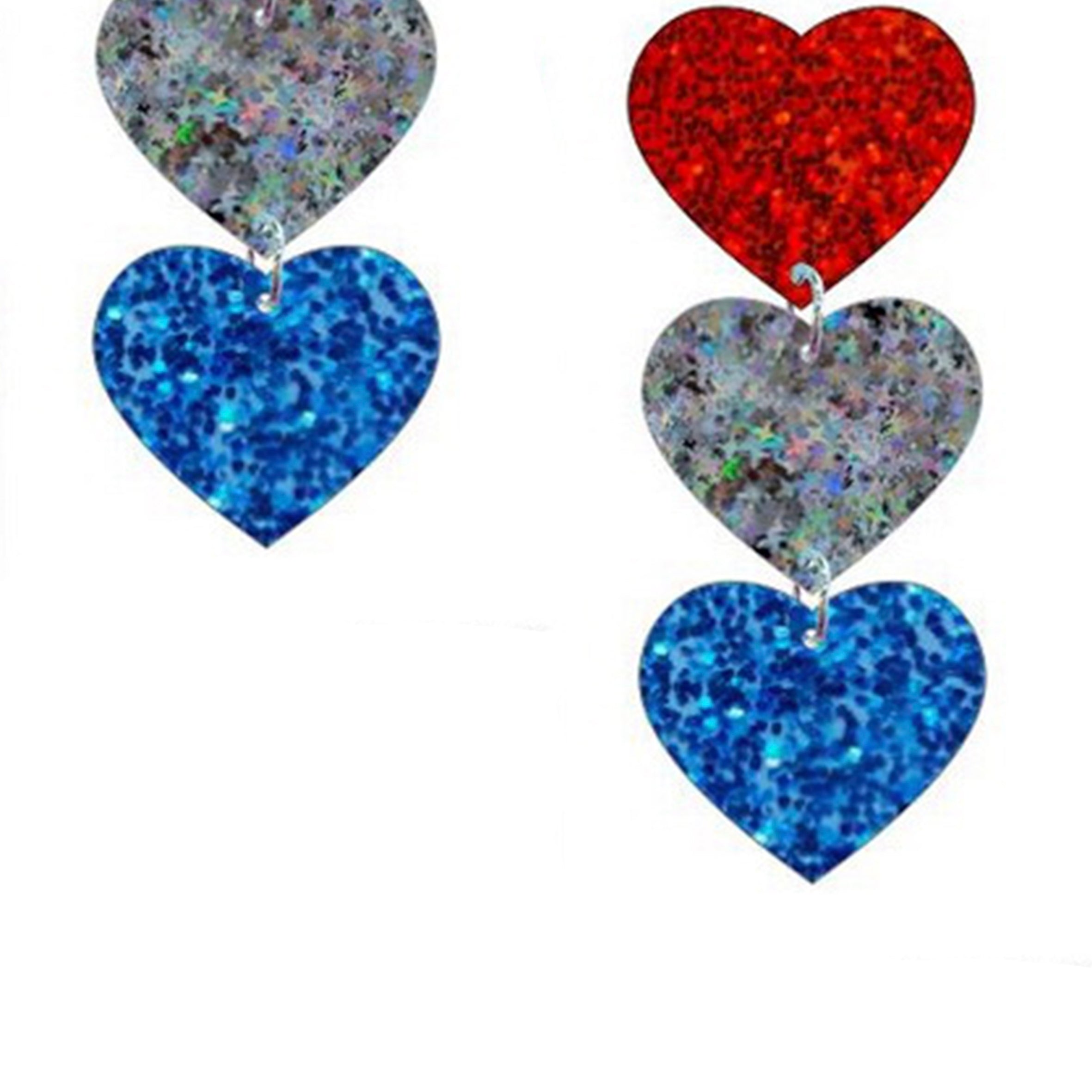 Pendientes acrílicos con cadena de corazón E6045