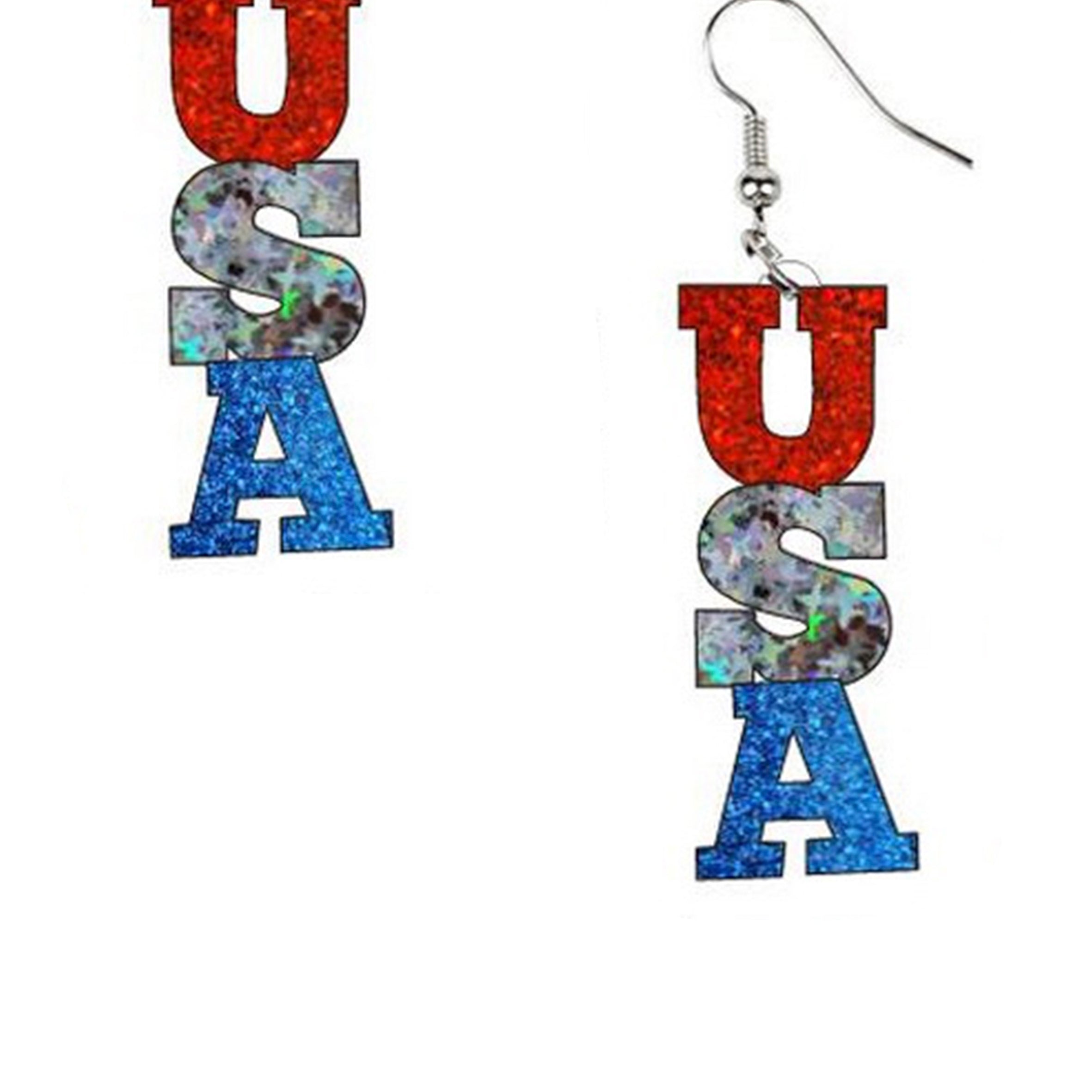 Pendientes acrílicos con cadena USA E6047