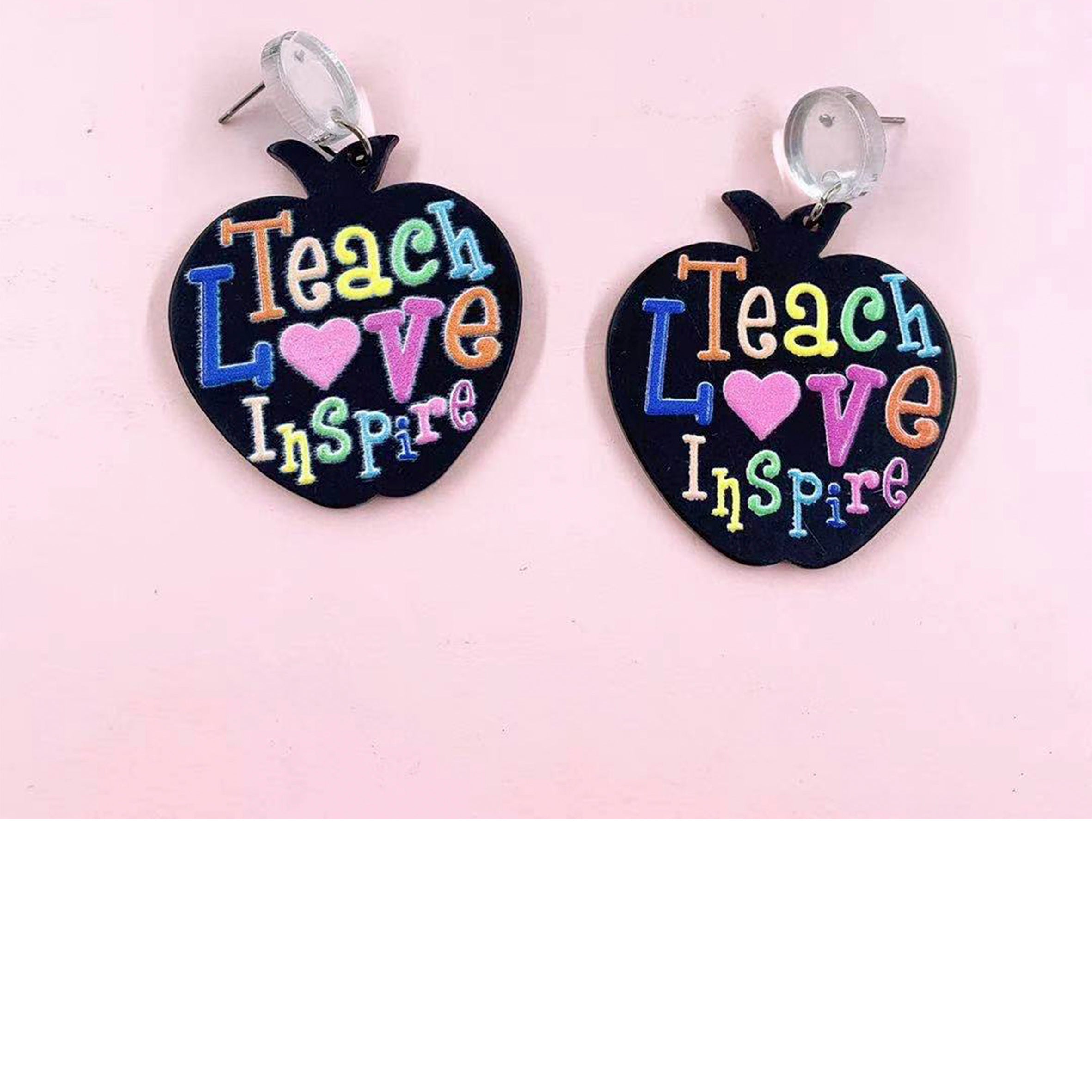 LOVE TEACH Apple Acrylic Earrings E6051