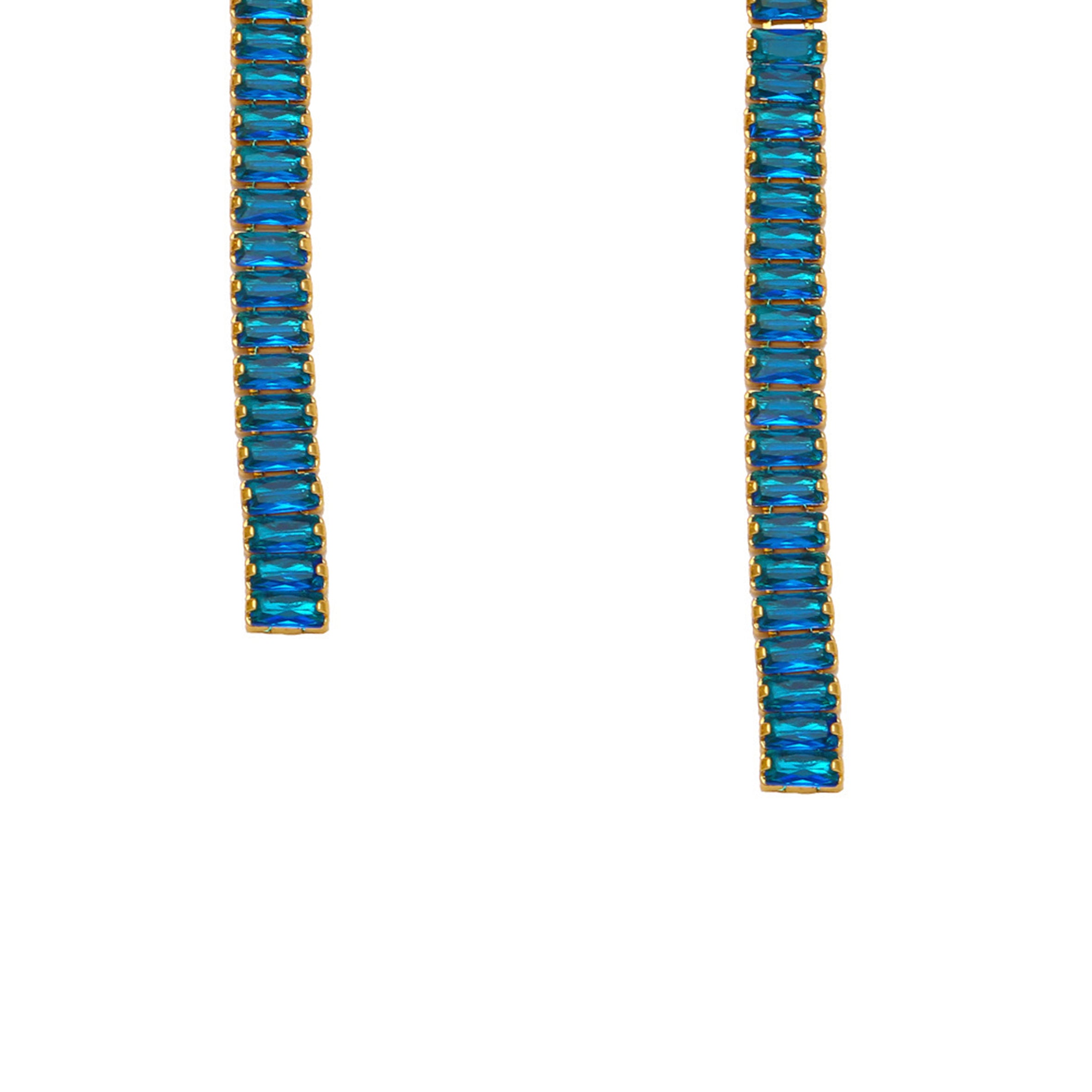 Pendientes de circonitas cúbicas con borlas E6101