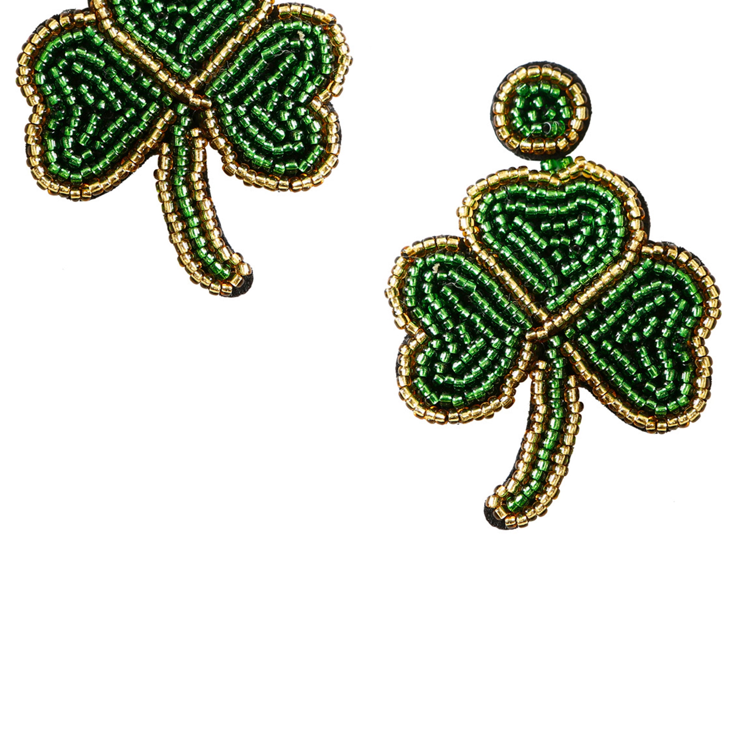 Pendientes de cuentas de semillas de trébol E6163