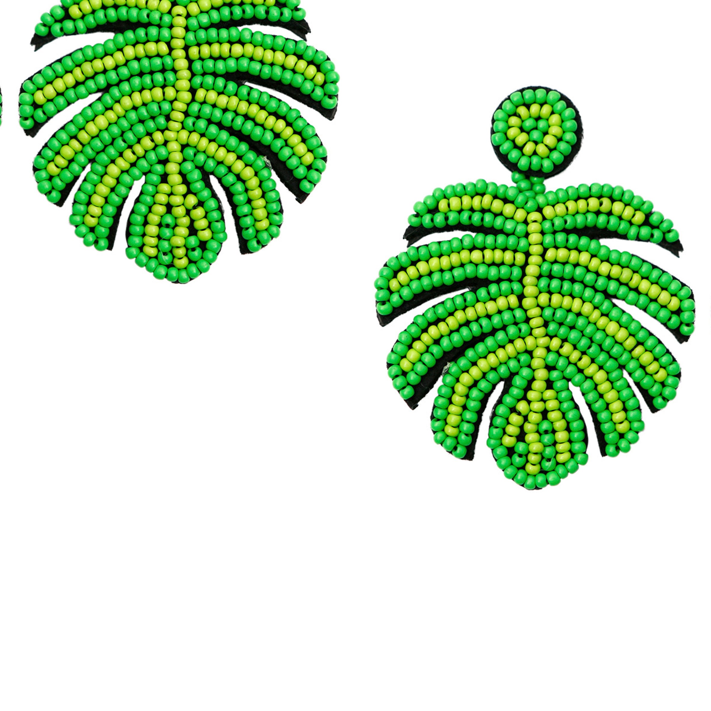 Pendientes de cuentas de semillas de hojas E6164