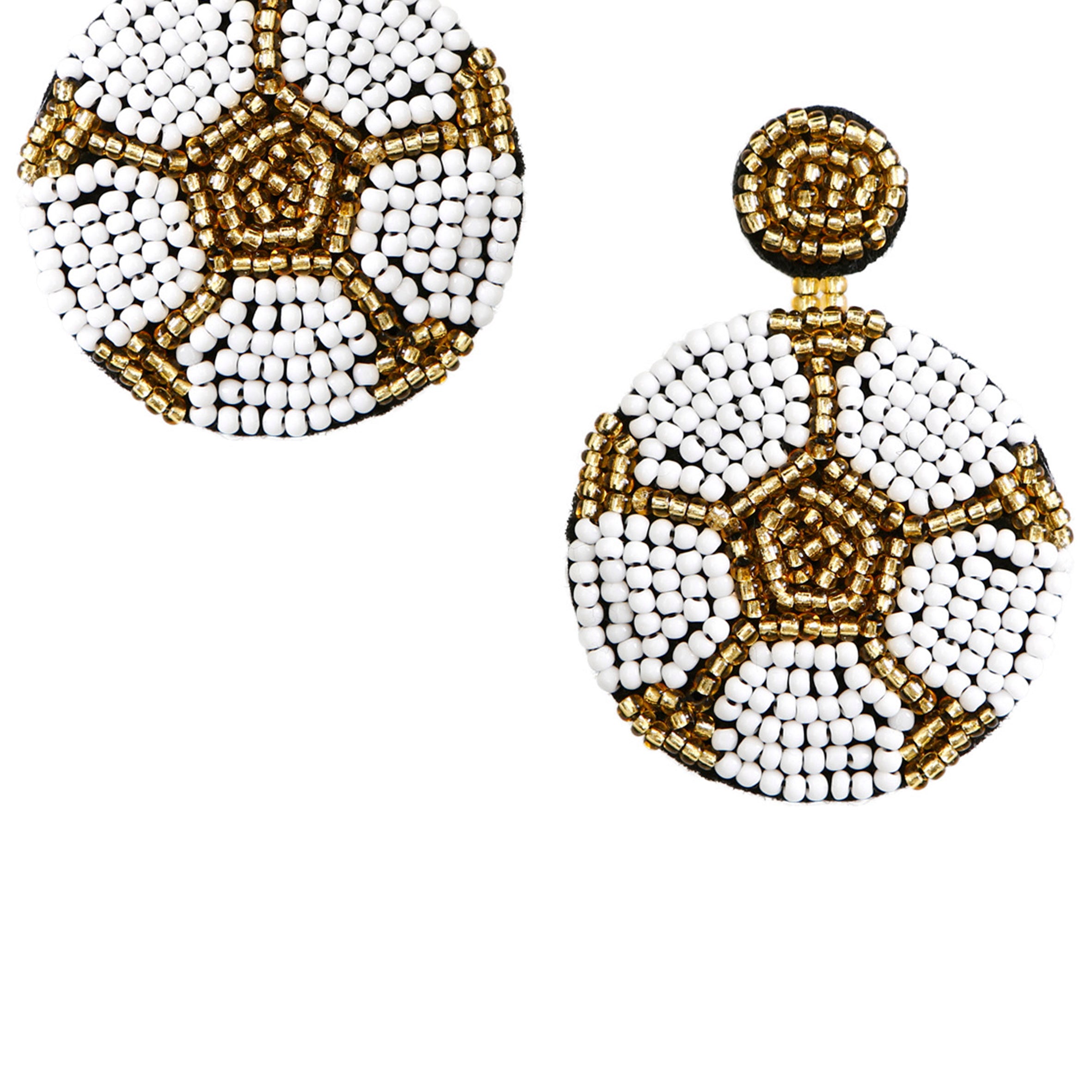 Football Seed Bead Earrings E6168