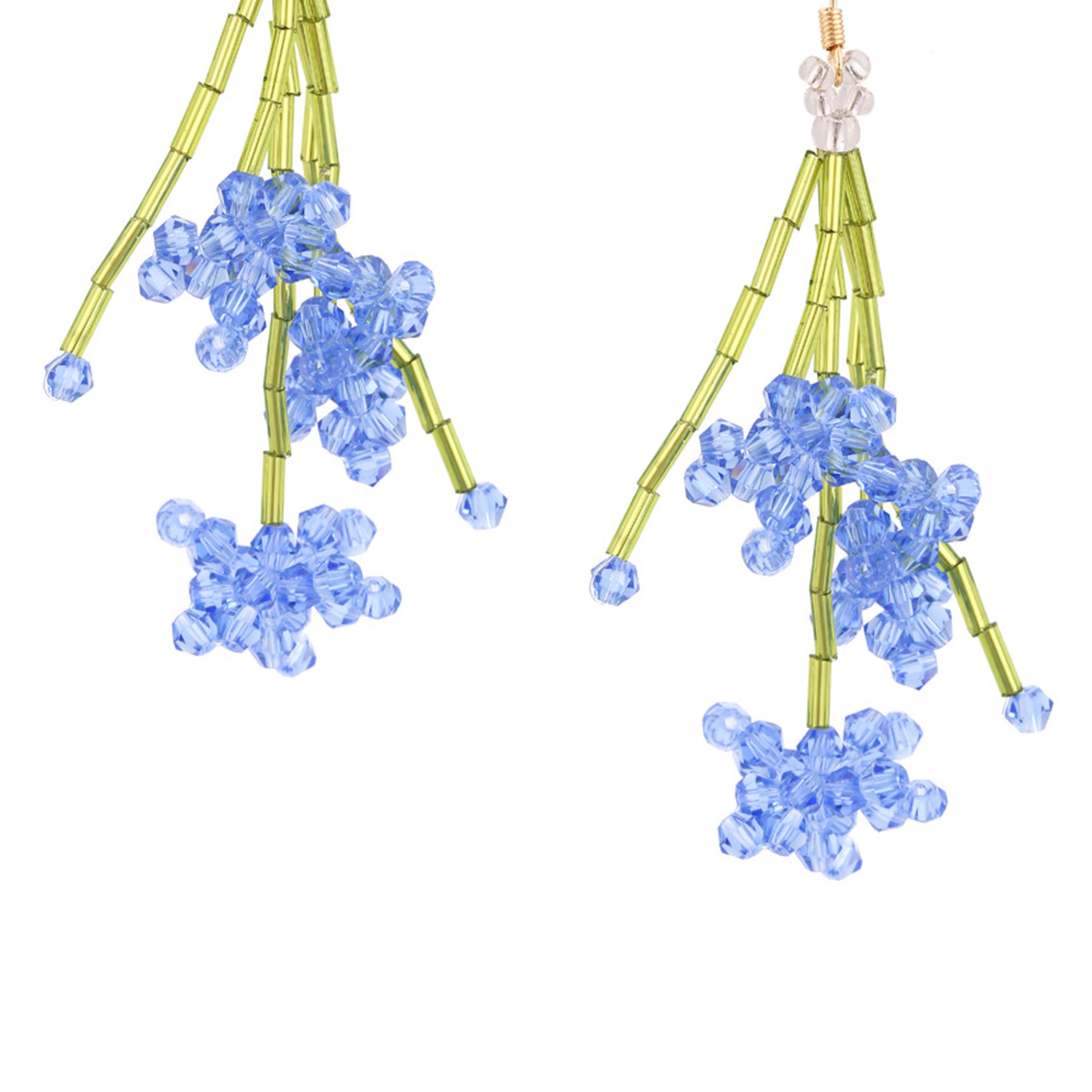Floral Seed Bead Tassel Earrings E6172