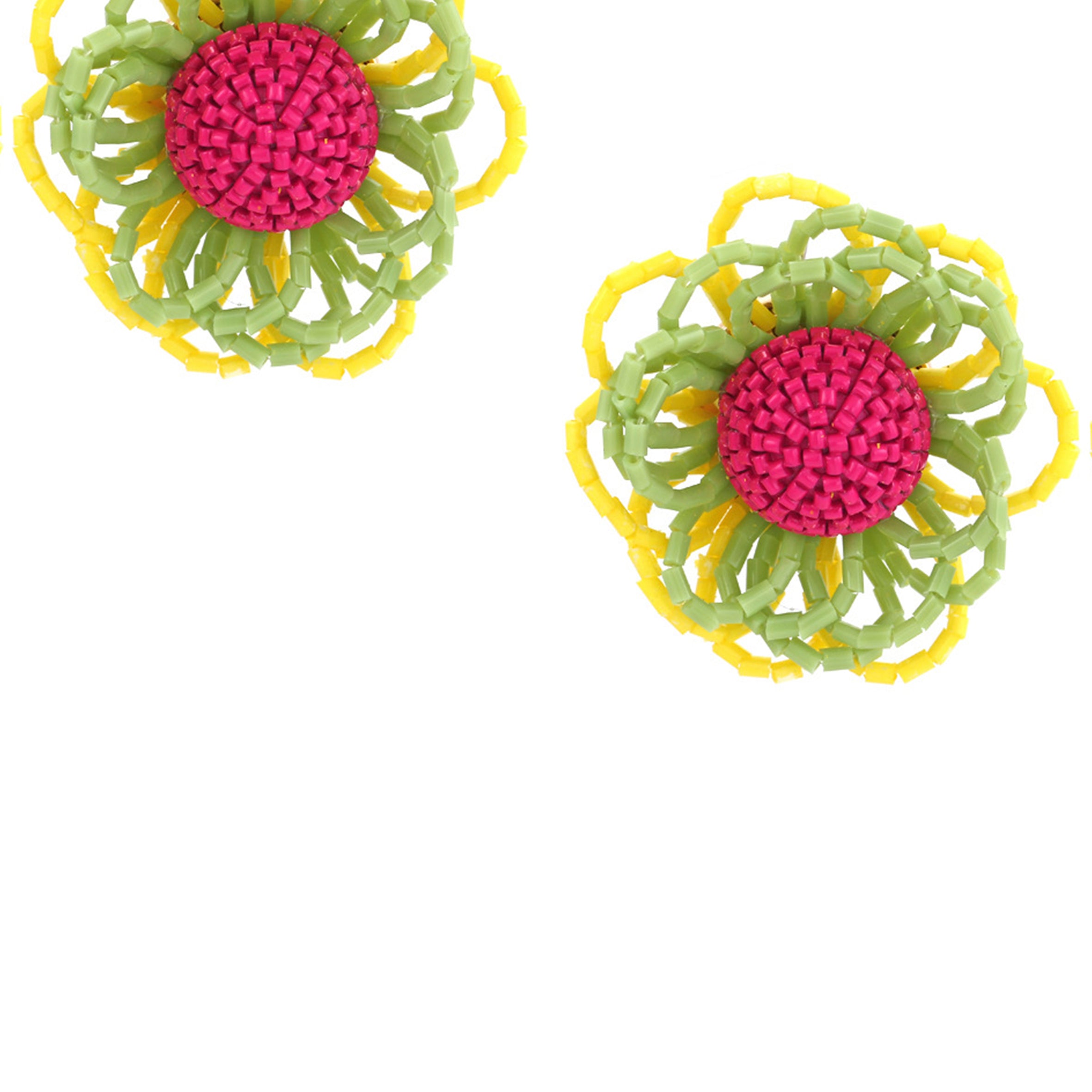 Flower Seed Bead Stud Earrings E6187