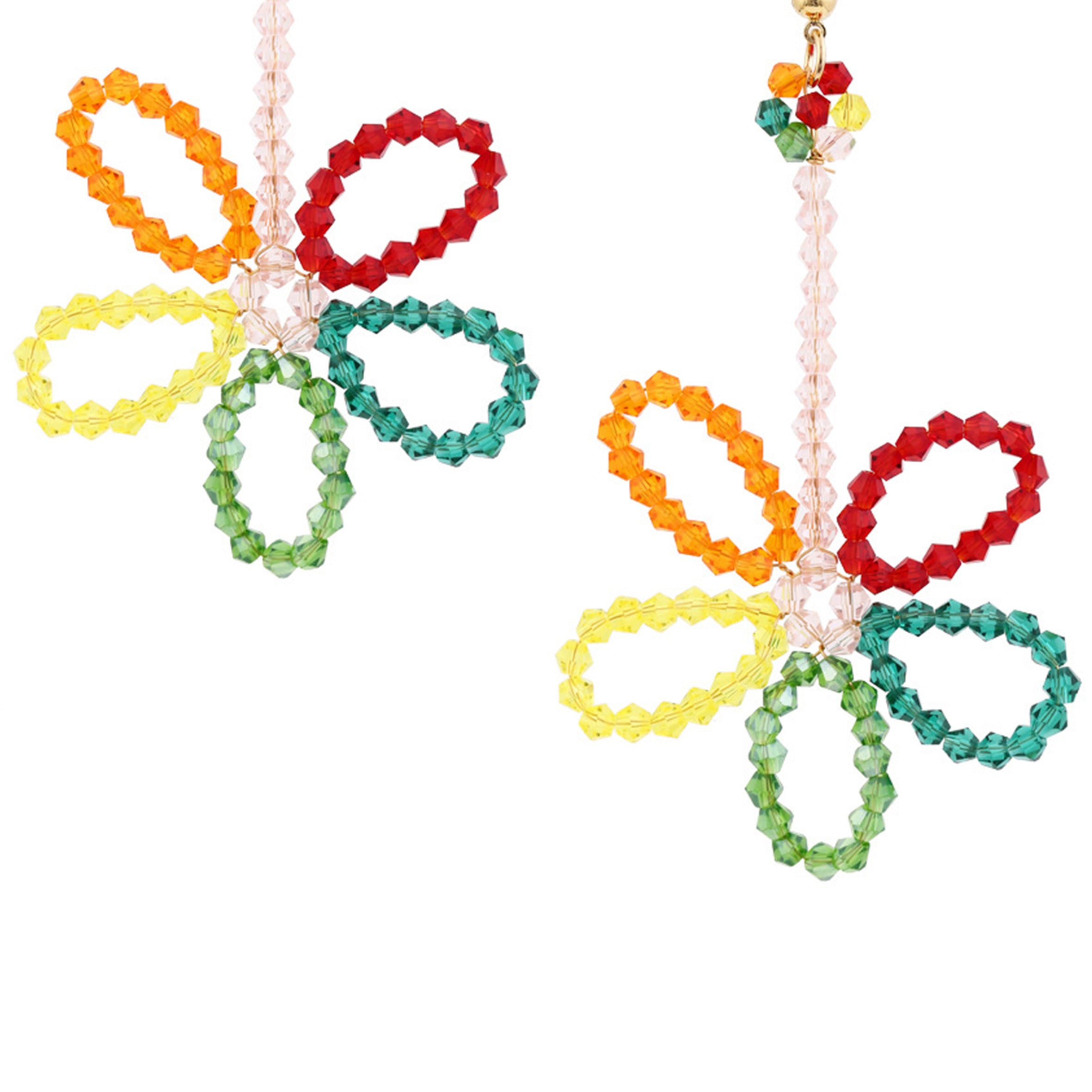 Flower Crystal Bead Earrings E6190