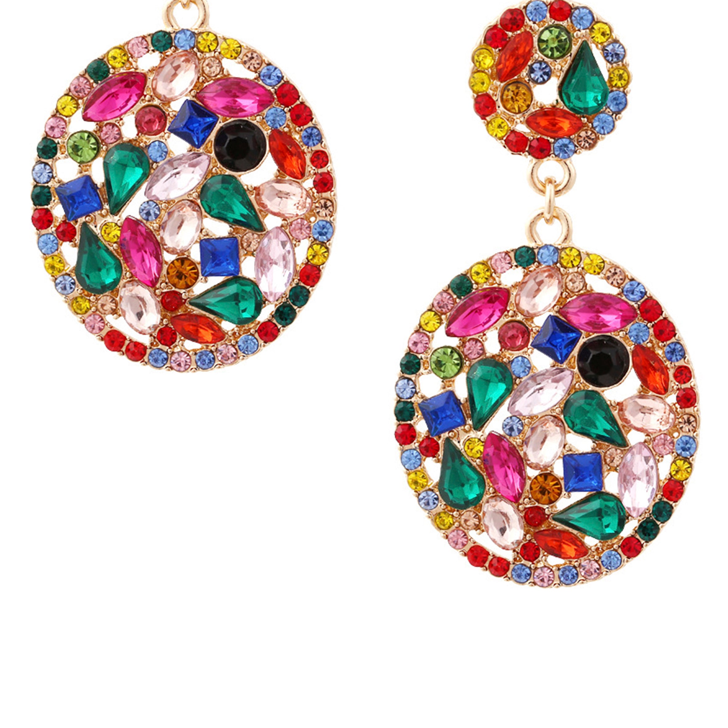 Pendientes de diamantes de imitación ovalados E6205