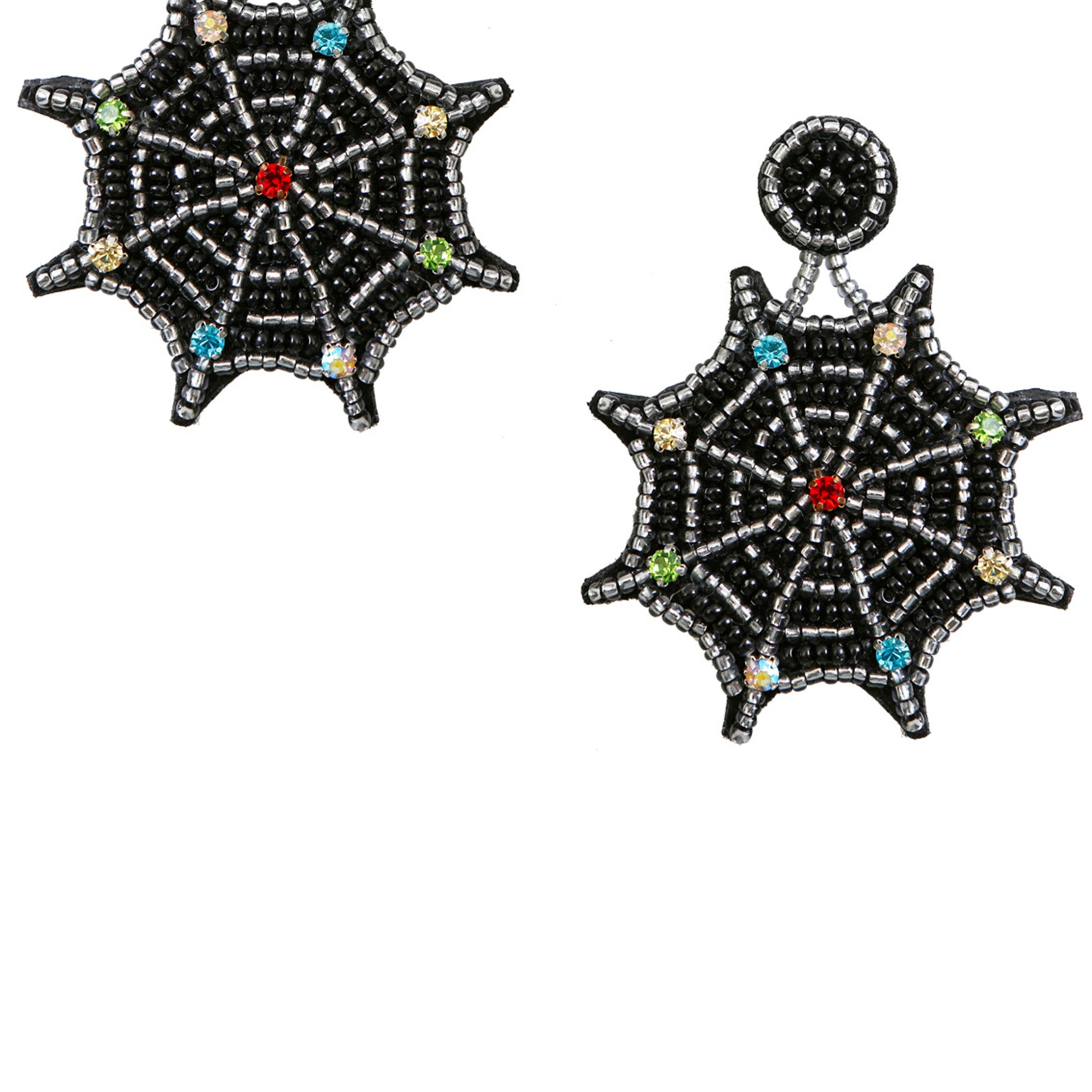 Pendientes de cuentas de semillas de telaraña E6207