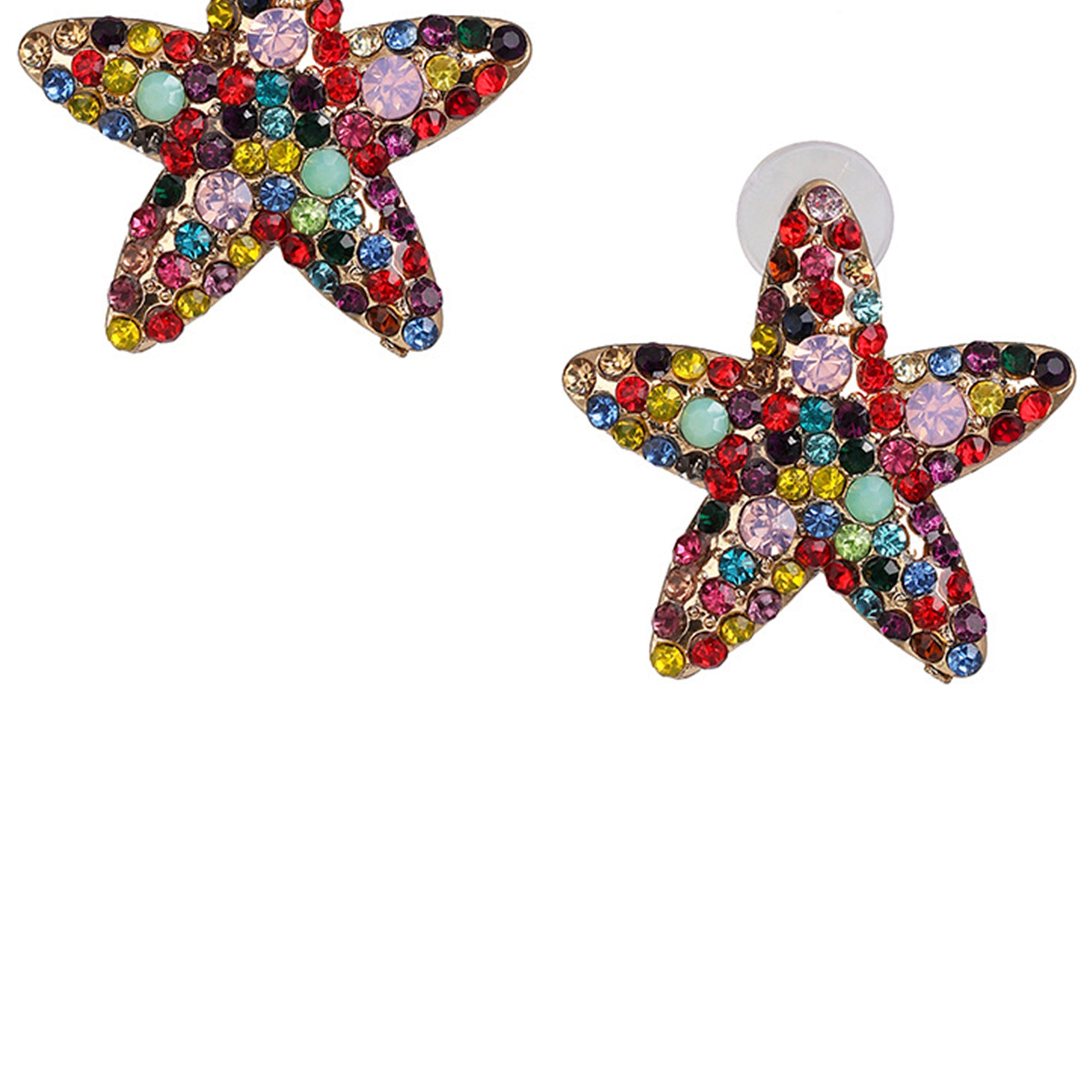 Pendientes de estrella con diamantes de imitación E6214