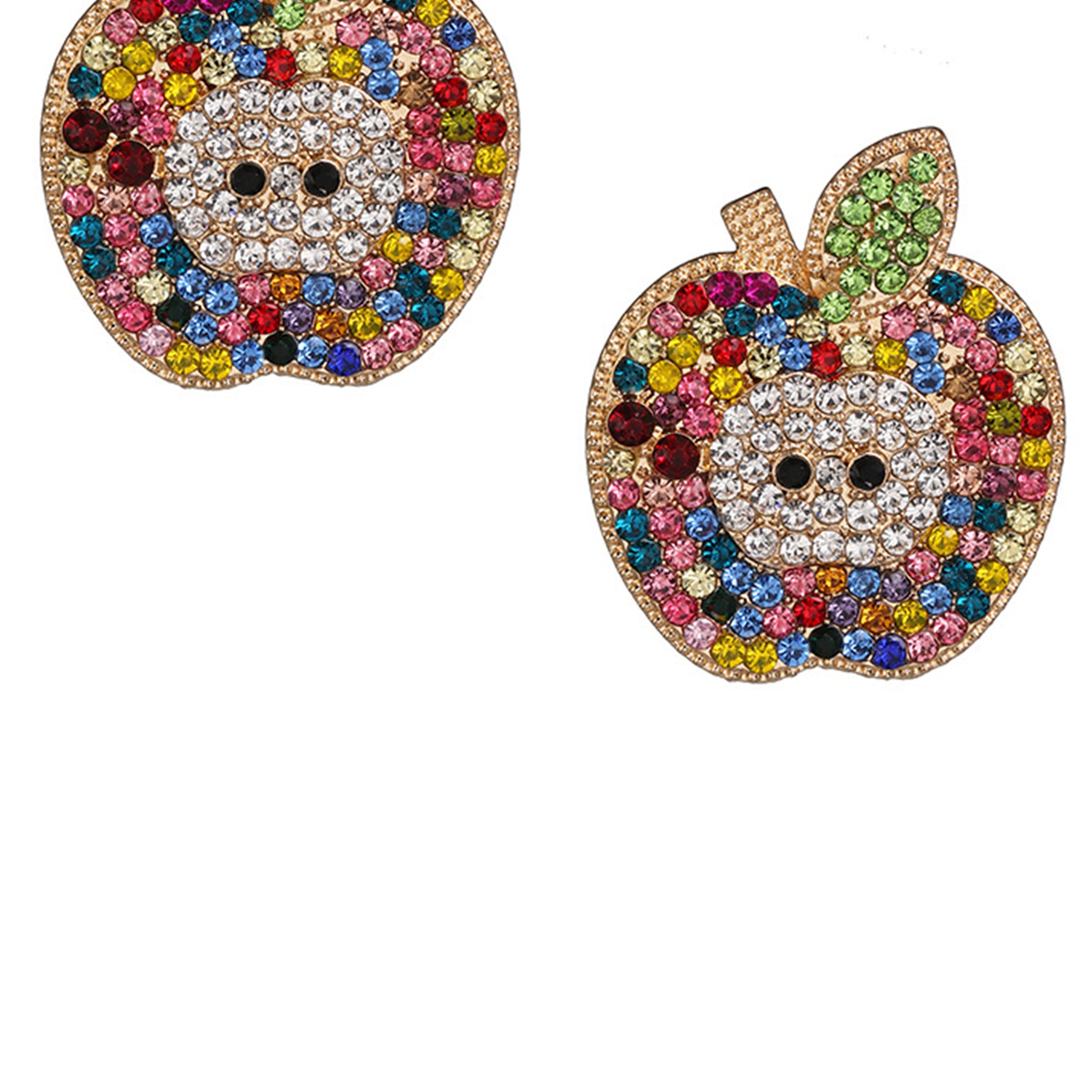 Apple Rhinestone Stud Earrings E6255