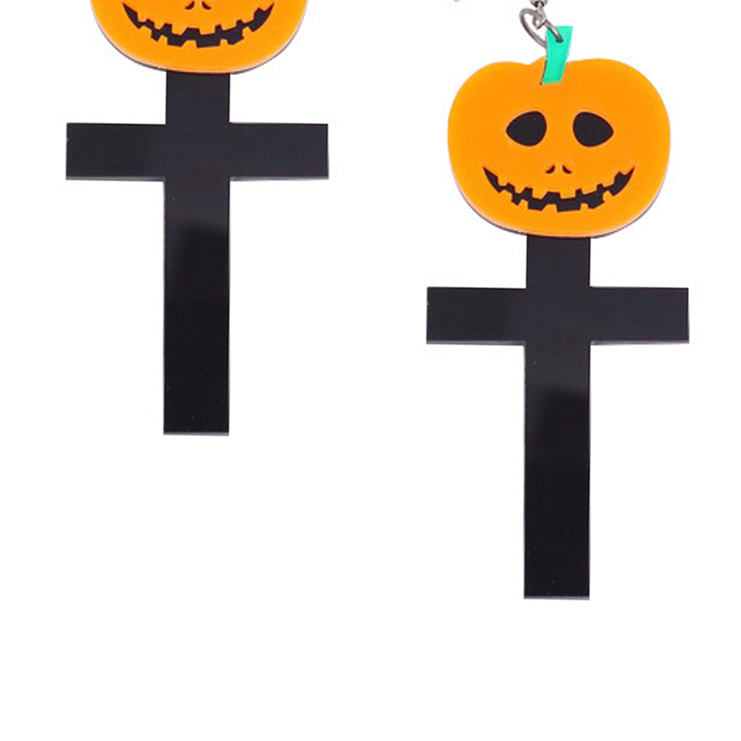 Pendientes acrílicos con forma de cruz de calabaza E6306