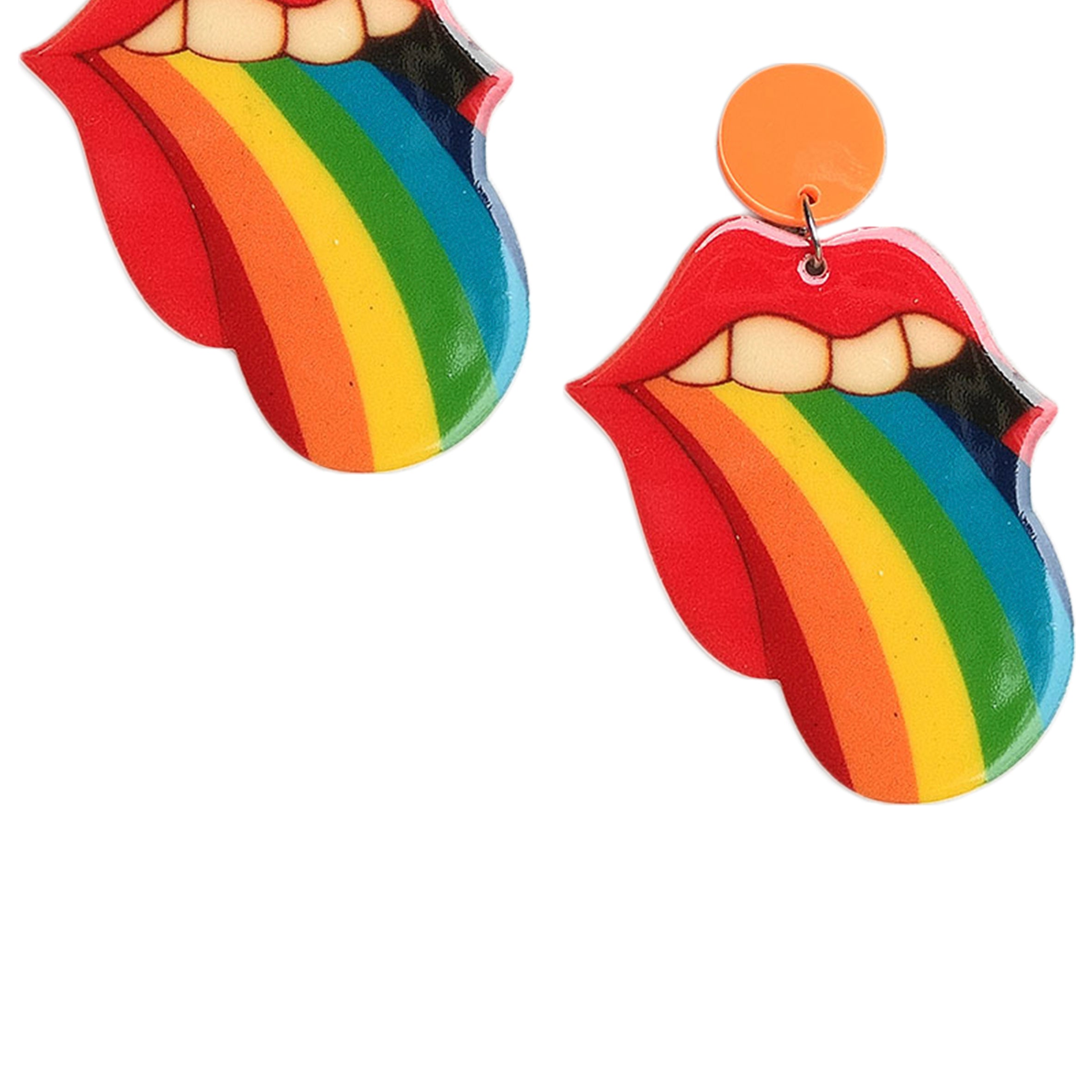 Rainbow Mouth Acrylic Earrings E6311