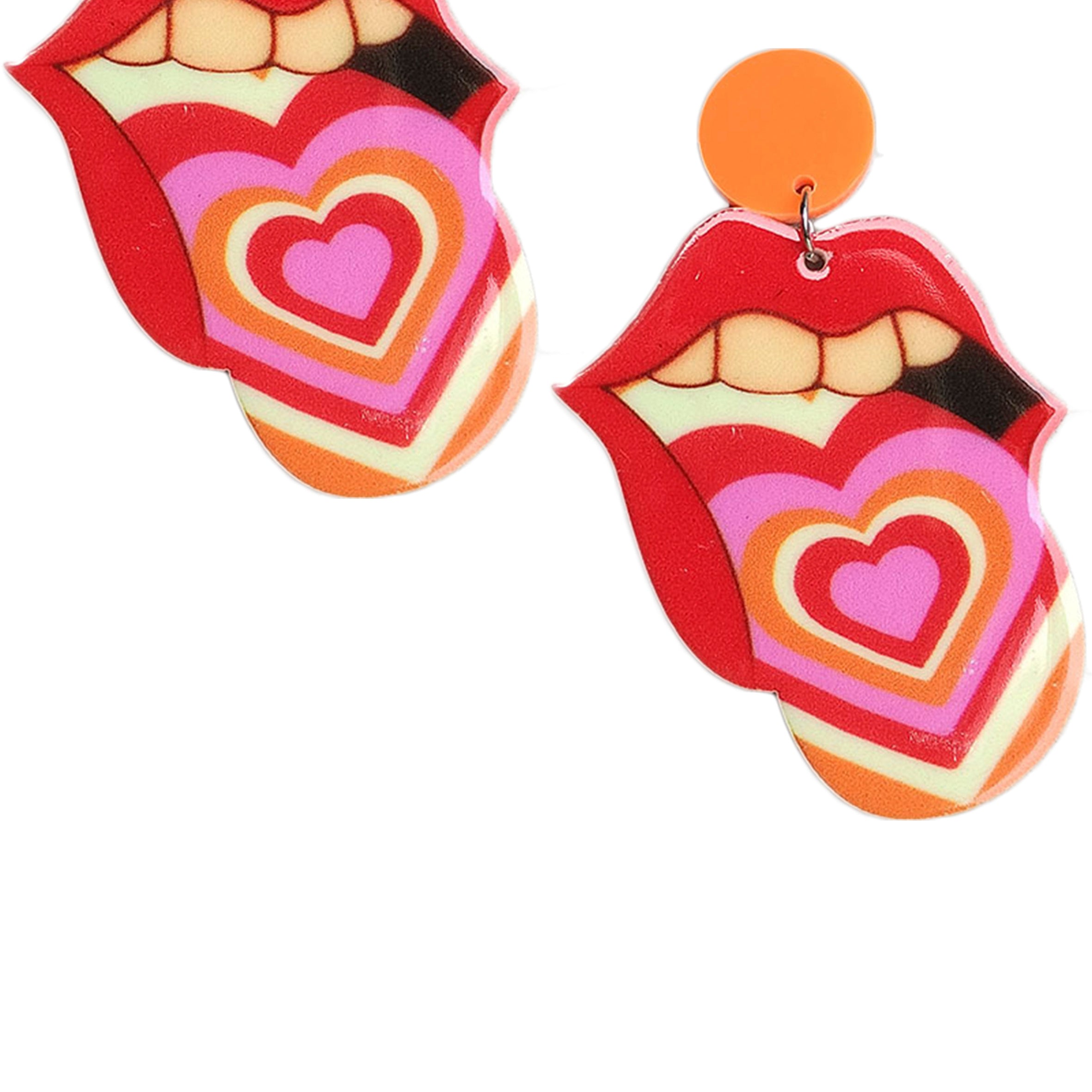 Heart Mouth Acrylic Earrings E6312