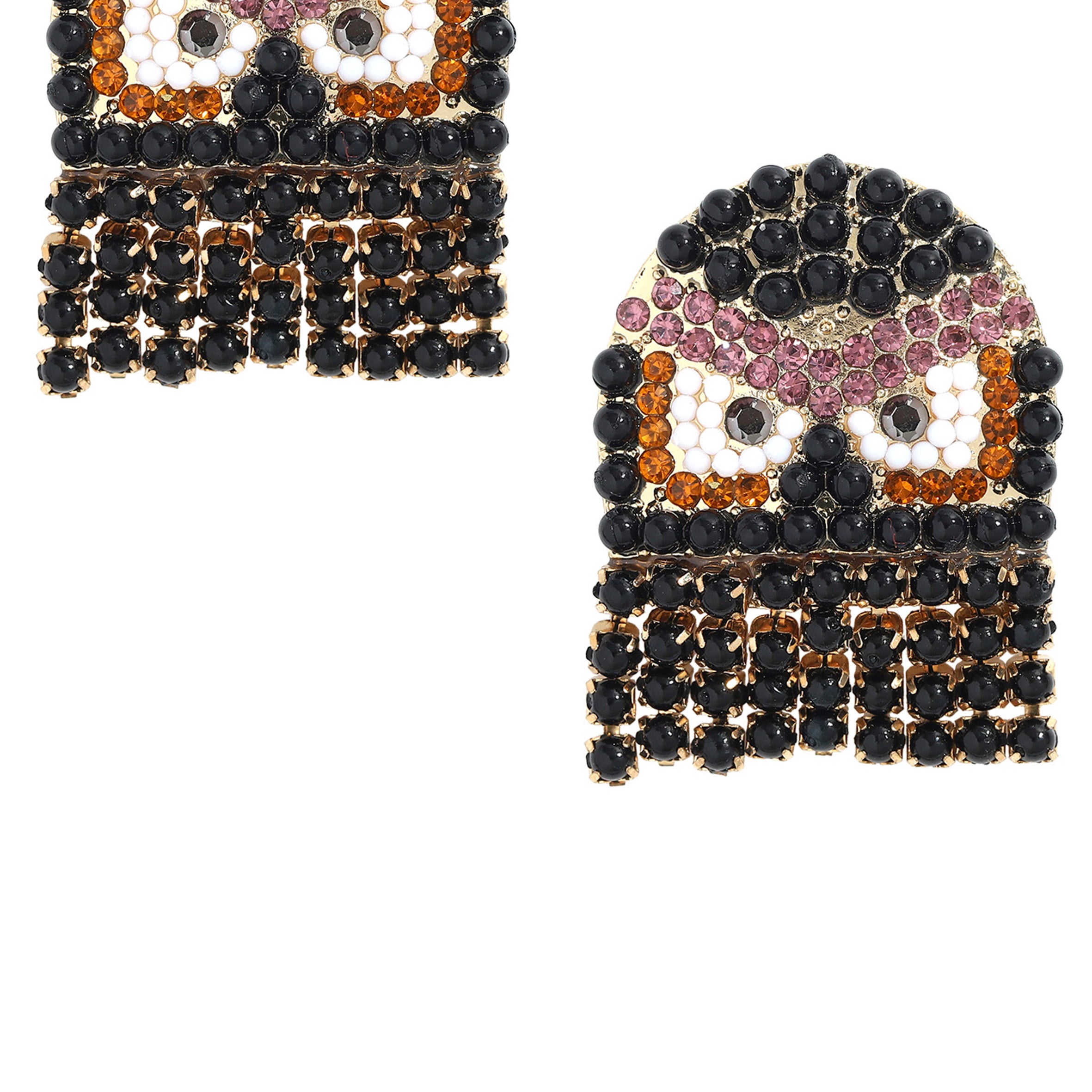 Pendientes de borlas con diamantes de imitación y forma de búho E6316