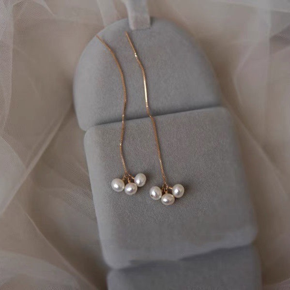 Pendientes colgantes de perlas de agua dulce E6390