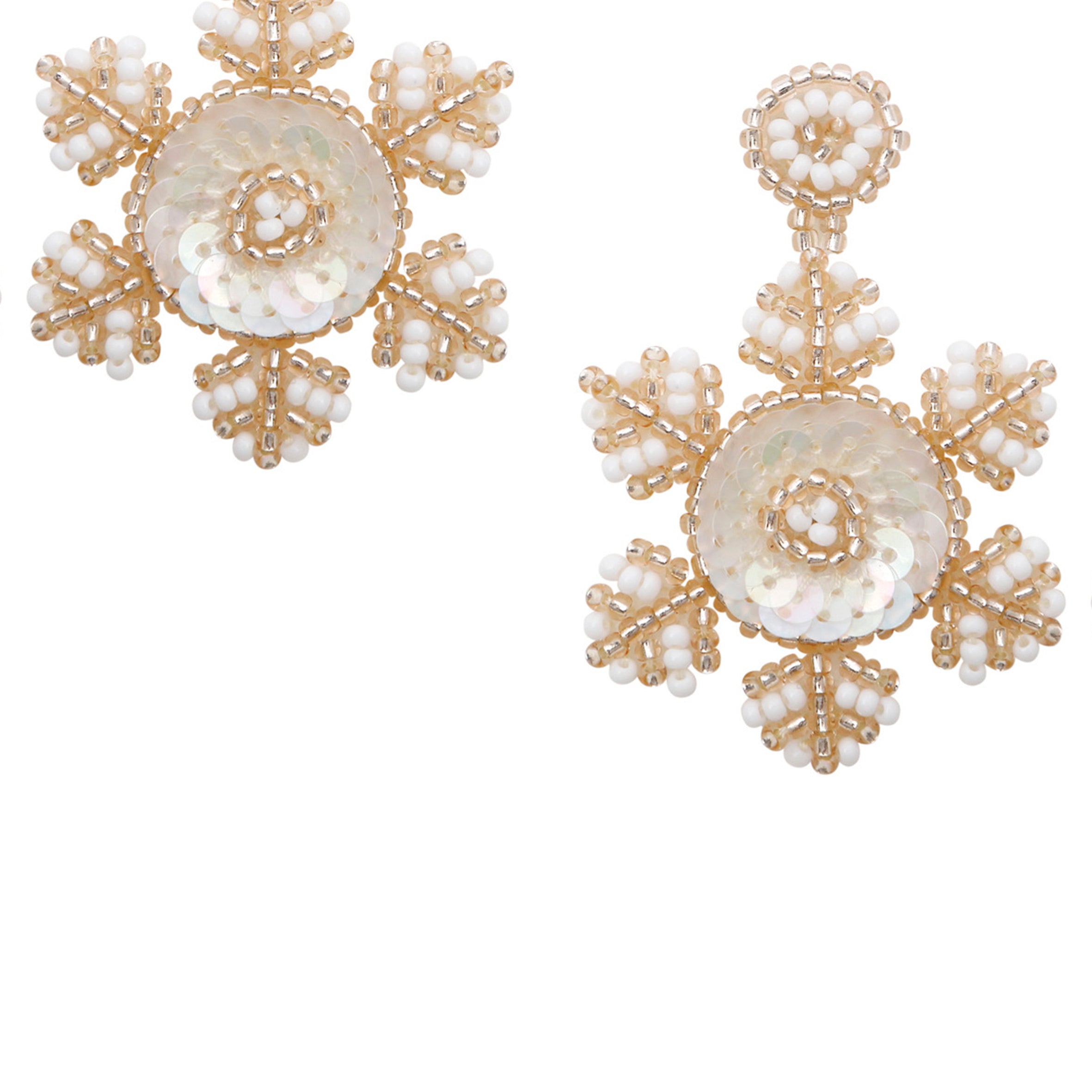 Snowflake Seed Bead Earrings E6393