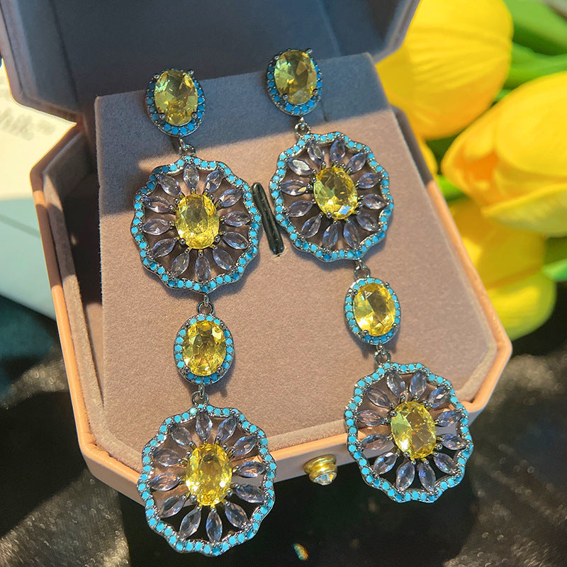 Floral Cubic Zirconia Earrings E6407